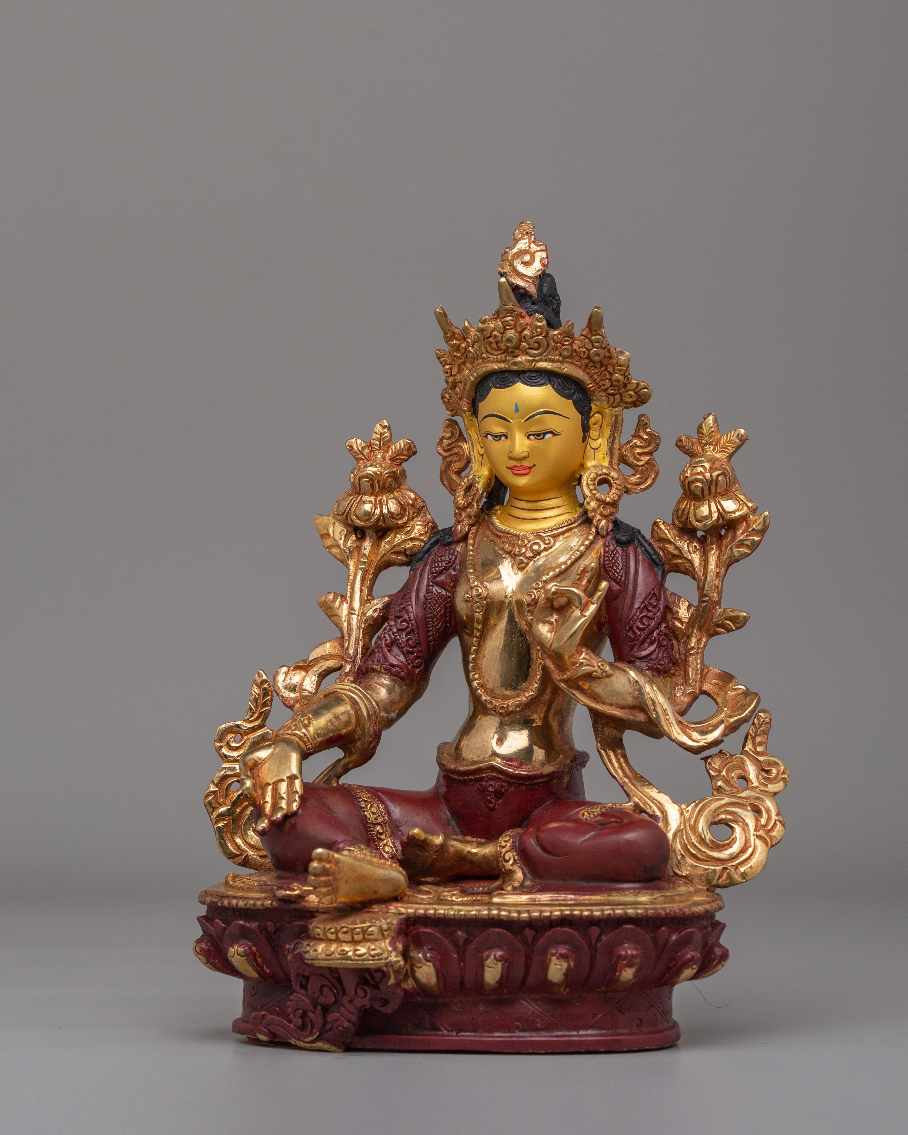 Sacred Traditional Green Tara Statue | Tibetan Buddhist Deity