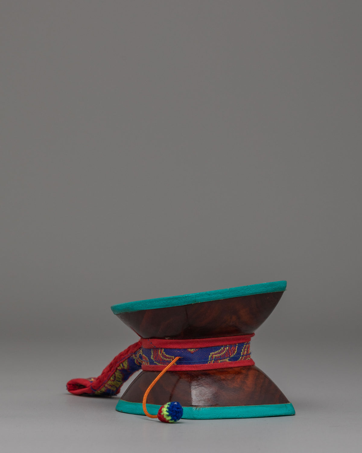 Tibetan Buddhist Ritual Damaru | Red Sandalwood Meditation Drum