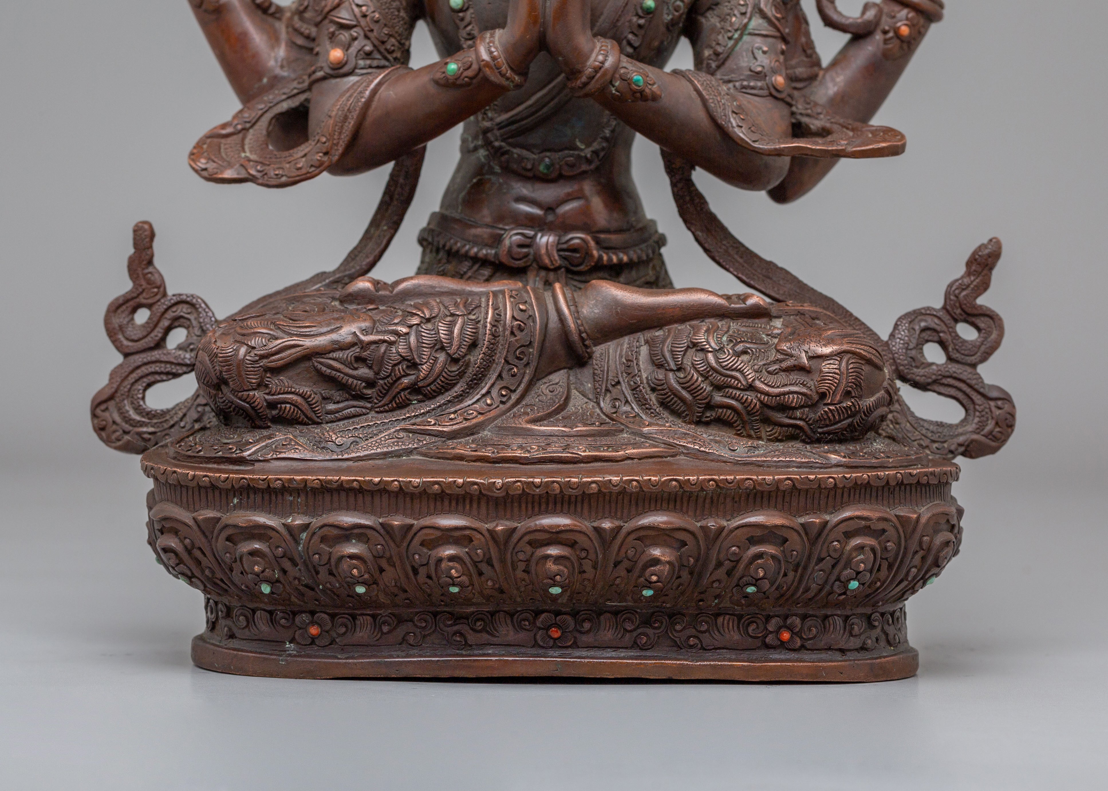 Tibetan Avalokiteshvara Chenrezig Statue | Spiritual Home Decor