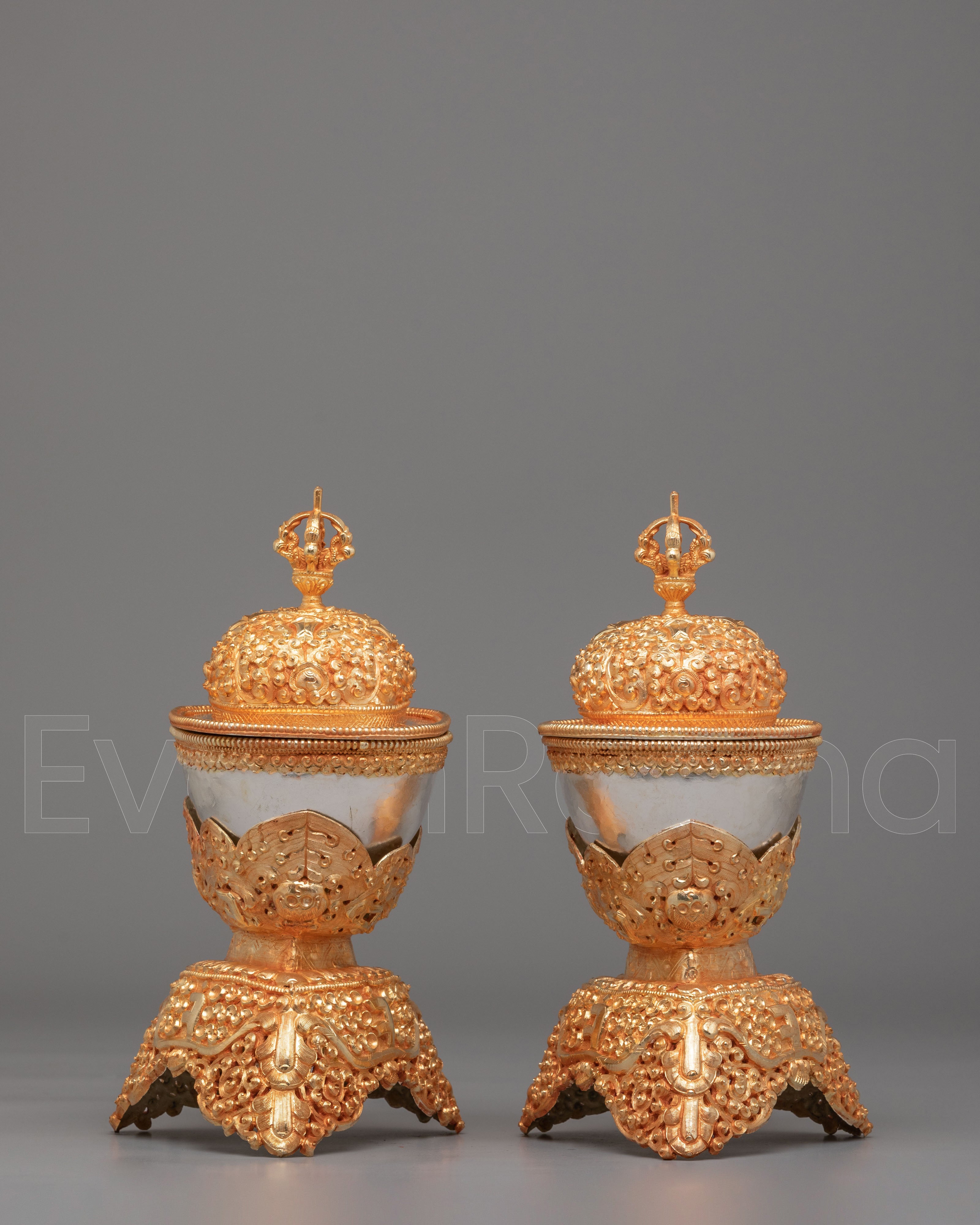 Handcrafted Kapala Skull Cup Set 