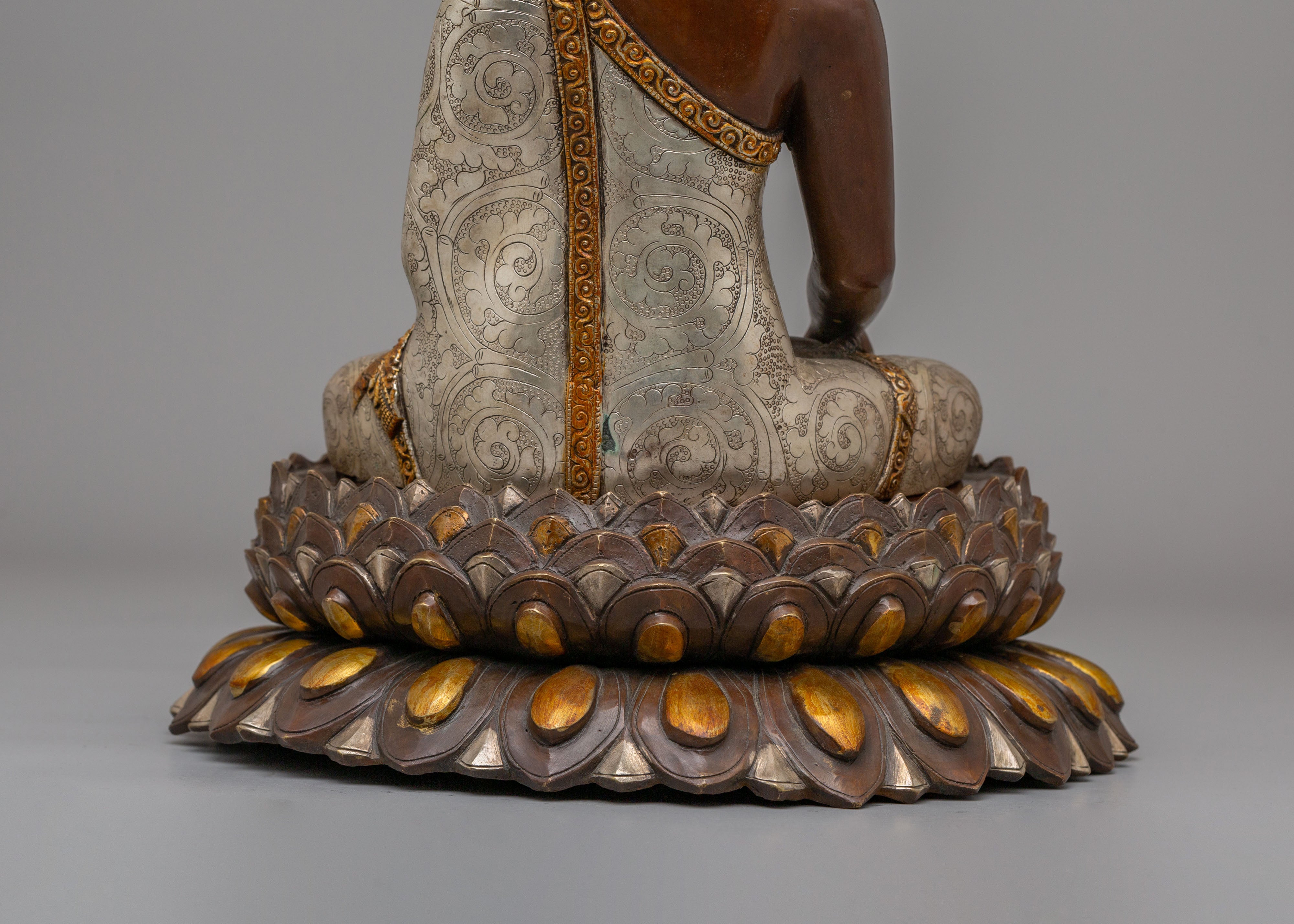 Handcrafted Traditional Shakyamuni Buddha Sculpture | Buddhist Altar Decor