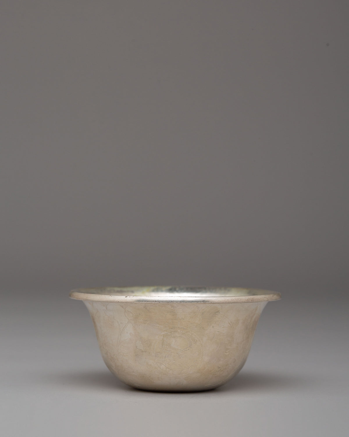 Tibetan Offering Bowl for Altar Use | Silver-Plated Meditation Offering Bowls