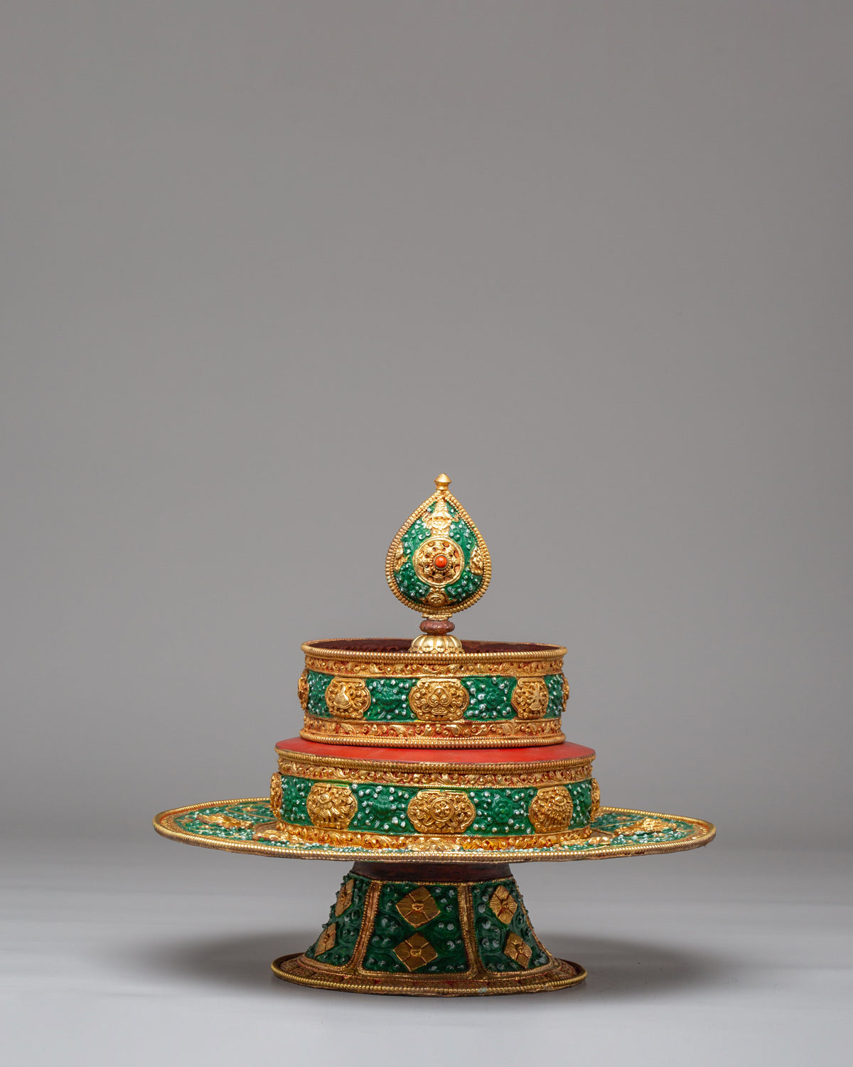 Buddhist Altar Mandala Offering Set | Gold Plated Ritual Artwork