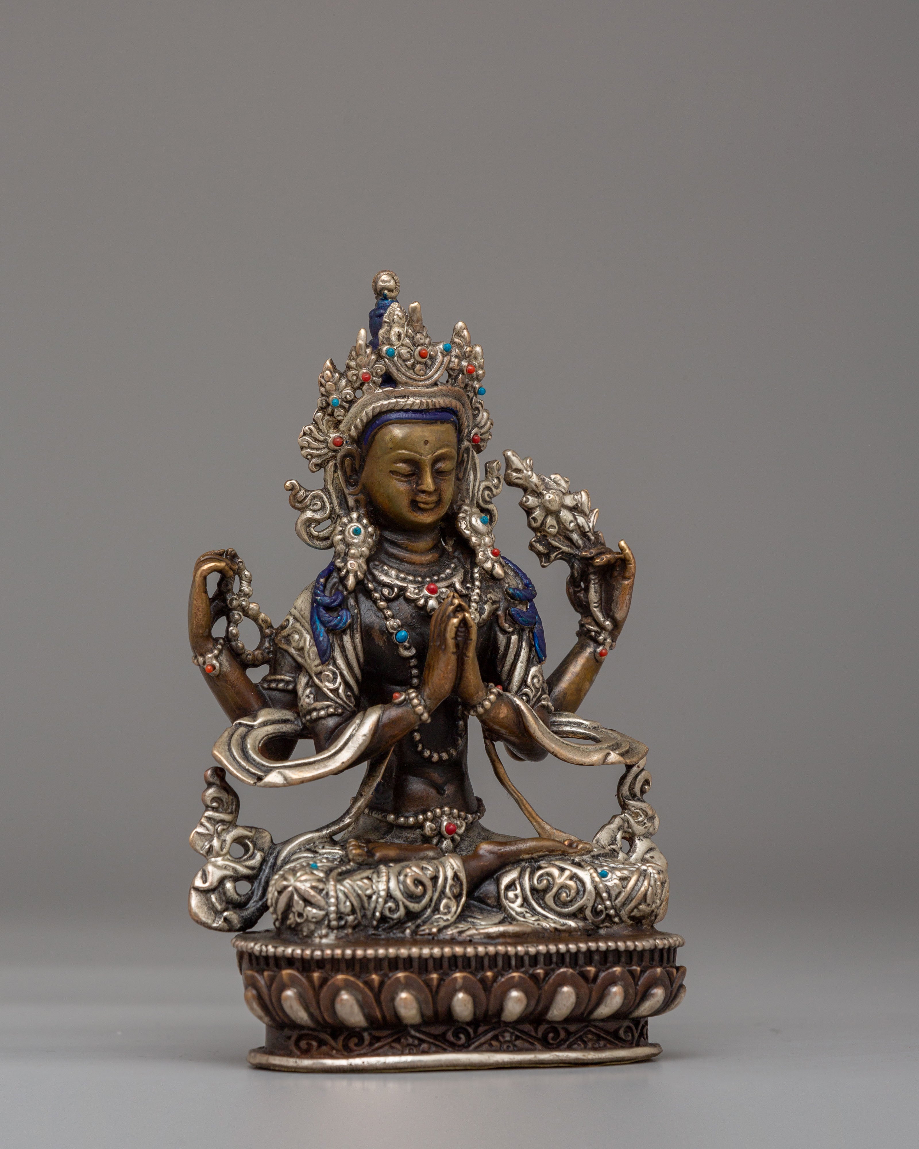 Handmade Chenrezig Compassion Deity Statue | Symbol of Infinite Love & Mercy