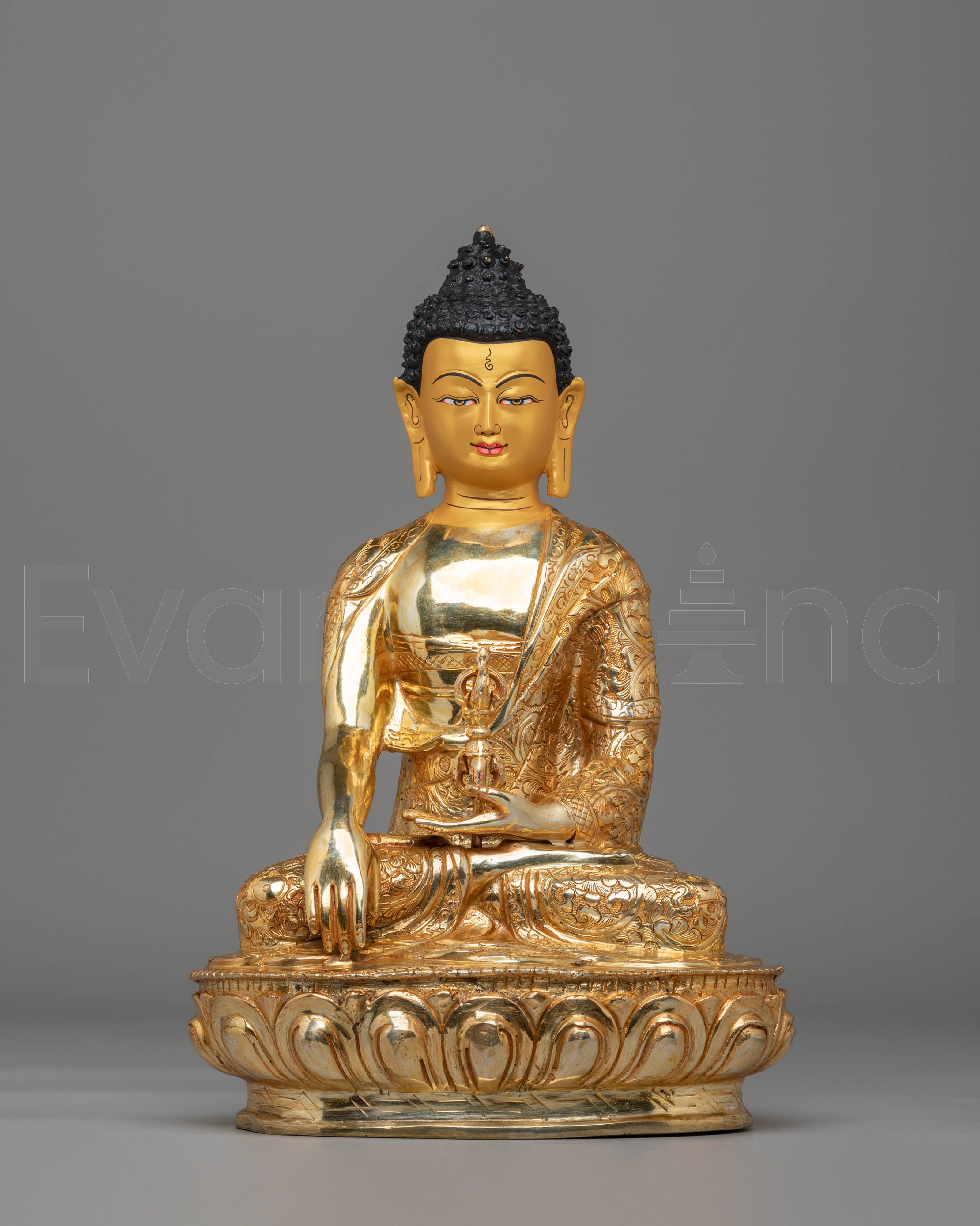 Handcrafted Mitrugpa Statue with 24K Gold Gliding for Altar and Sacred Spaces