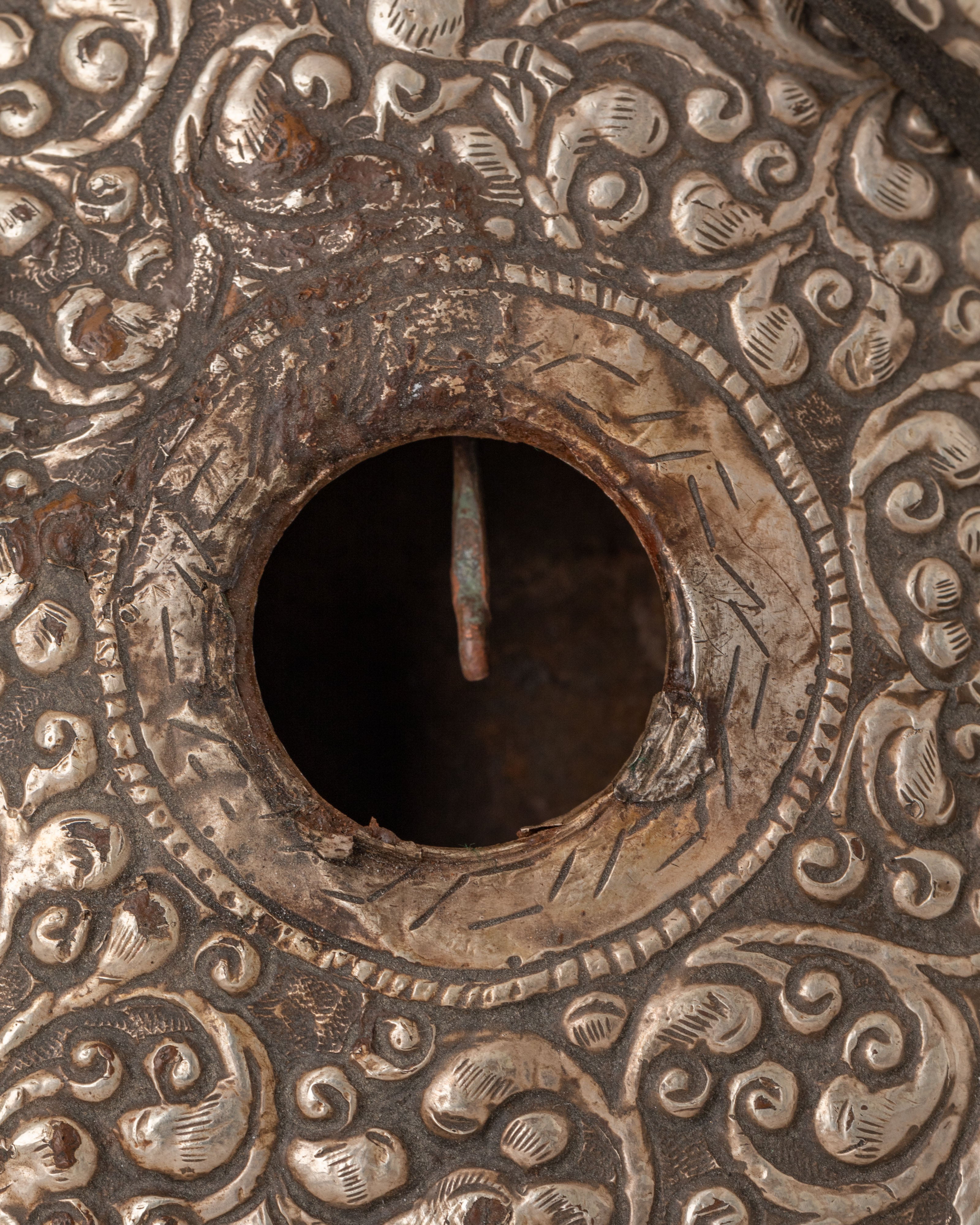 Decorative Snuff Bottle | Handcrafted Silver Vessel with Turquoise Detail