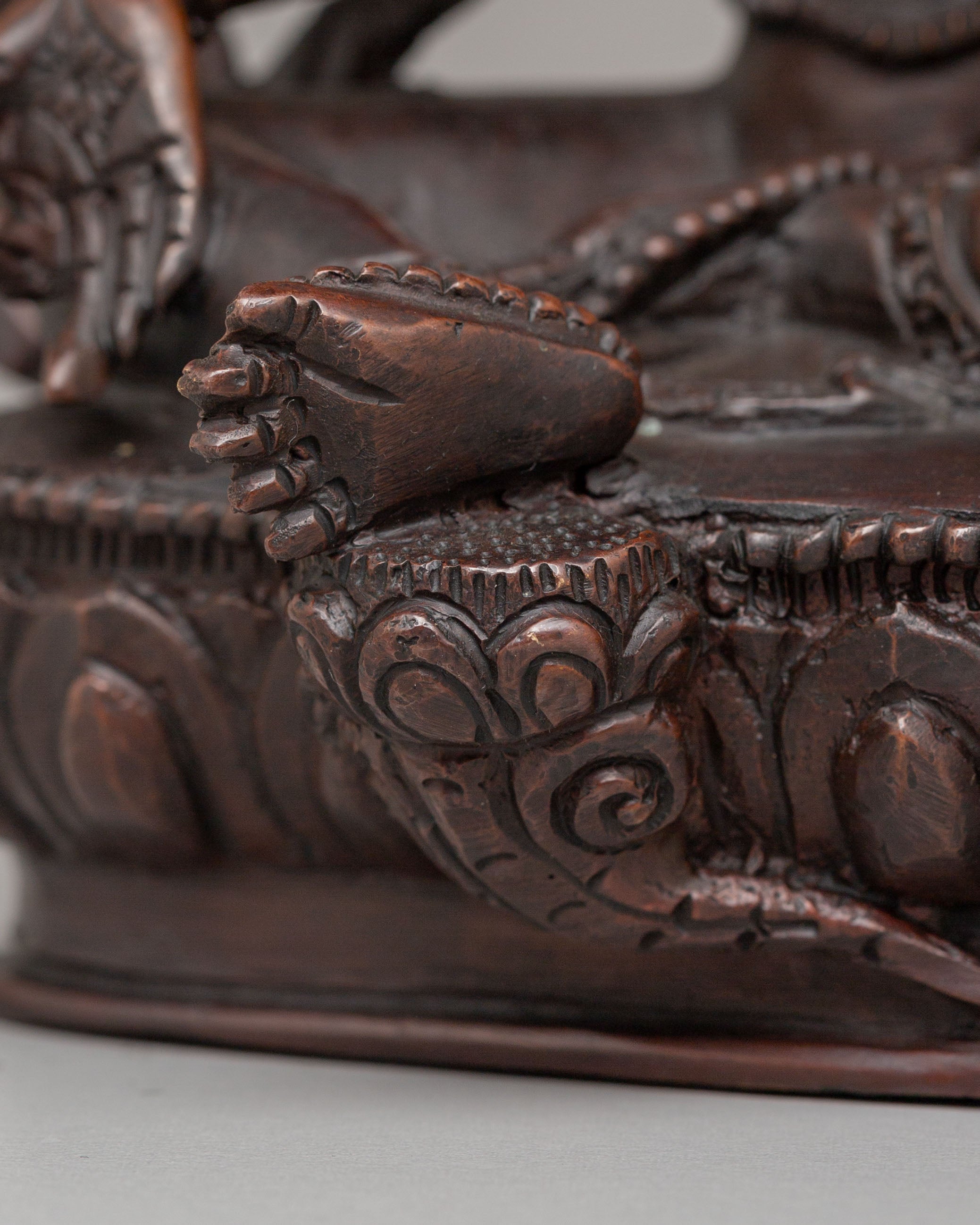 Sacred Green Tara Deity Statue | Handcrafted Oxidized Copper Figure