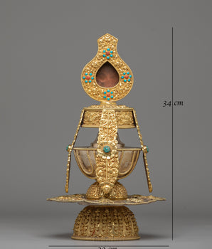 Himalayan Turquoise-Inlaid Life Vase | Sacred Ritual Artifact