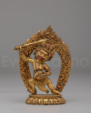 Sacred Tibetan Khadgapani Sculpture
