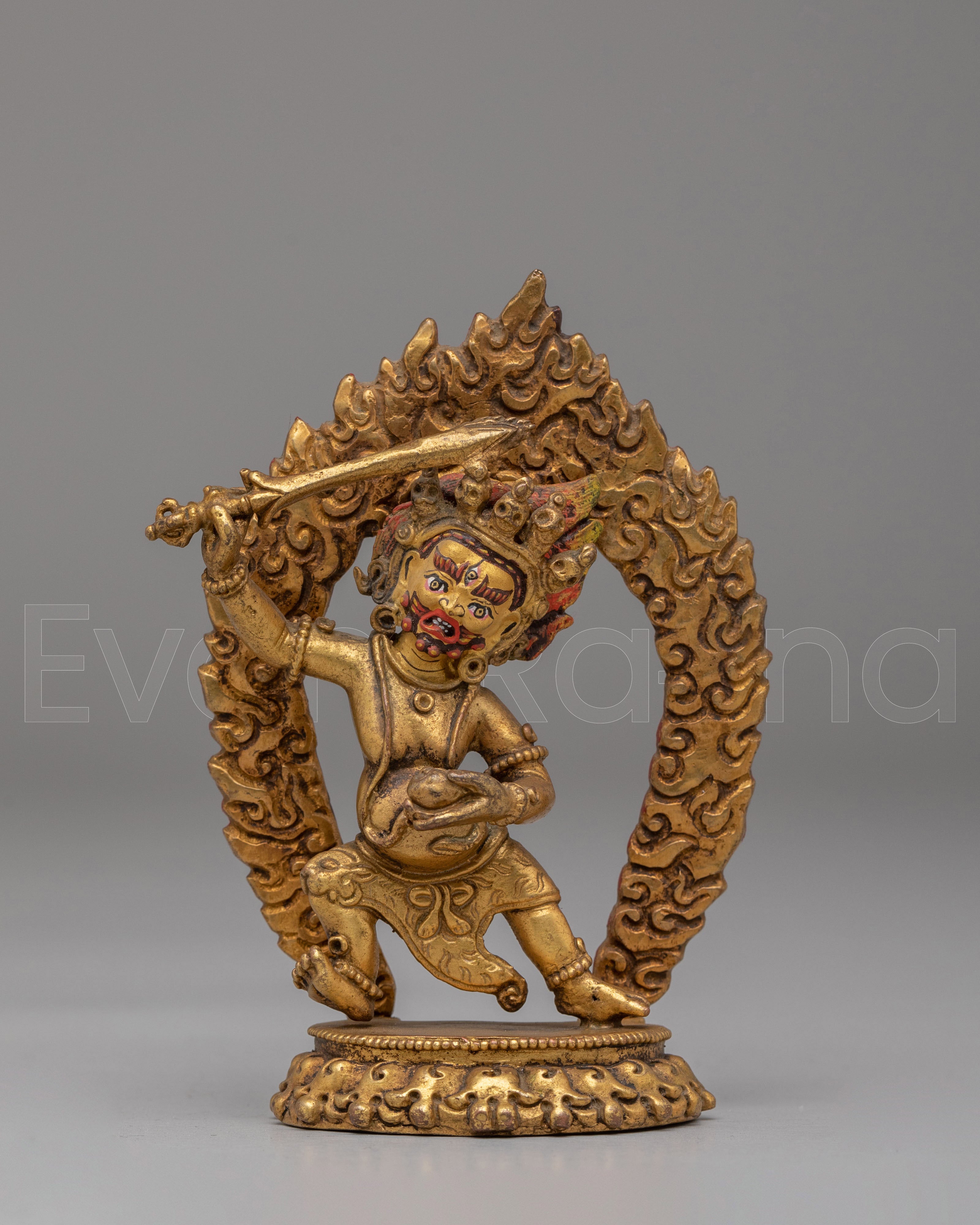 Sacred Tibetan Khadgapani Sculpture