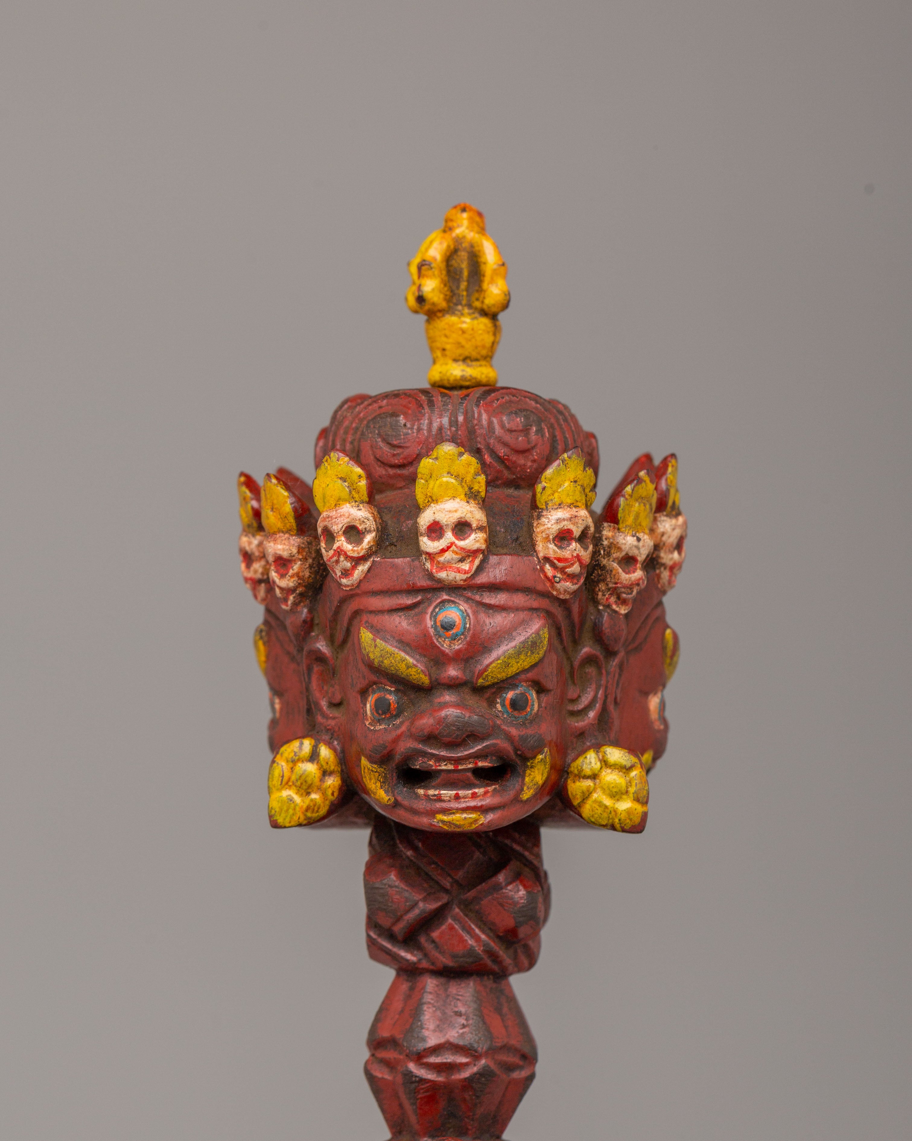 Handcrafted Buddhist Ritual Dagger | Wooden Spiritual Decor