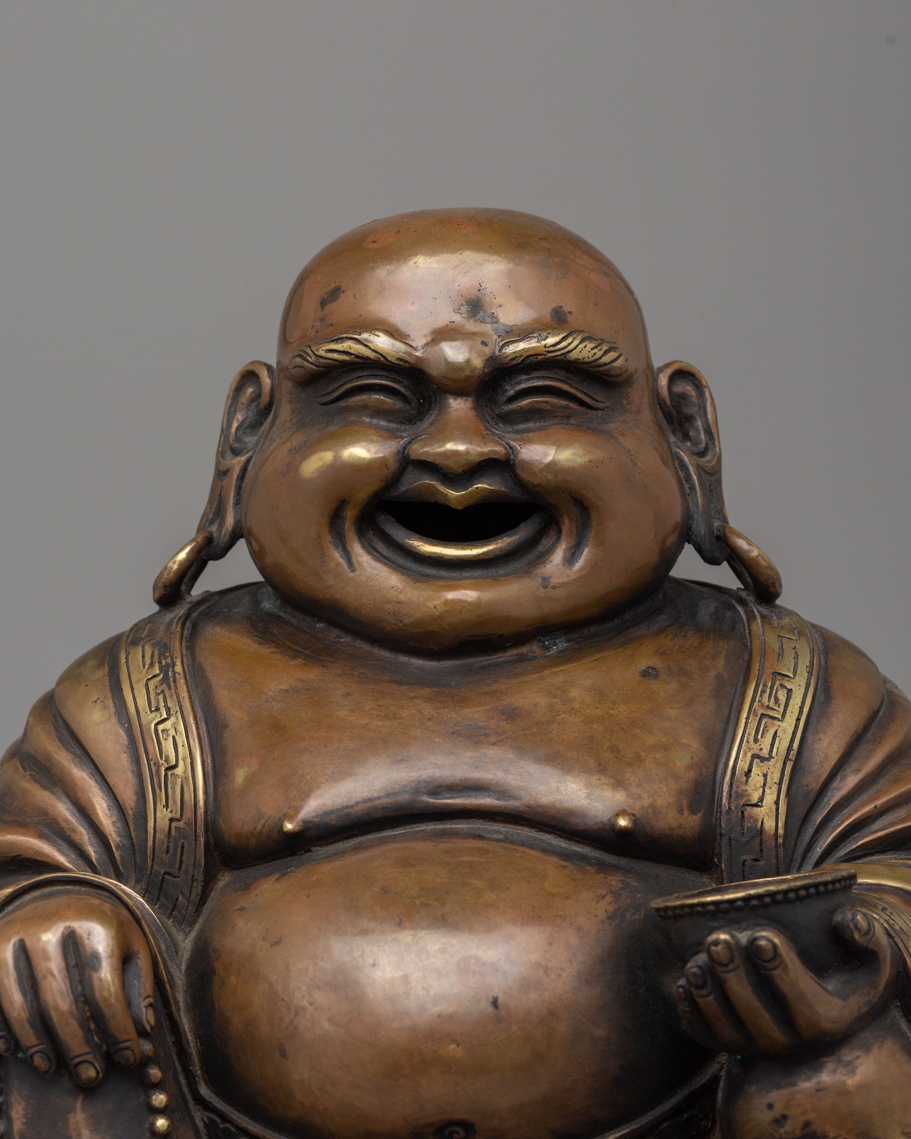 Handcrafted Laughing Buddha Incense Burner | Decorative Incense Burner for Meditation