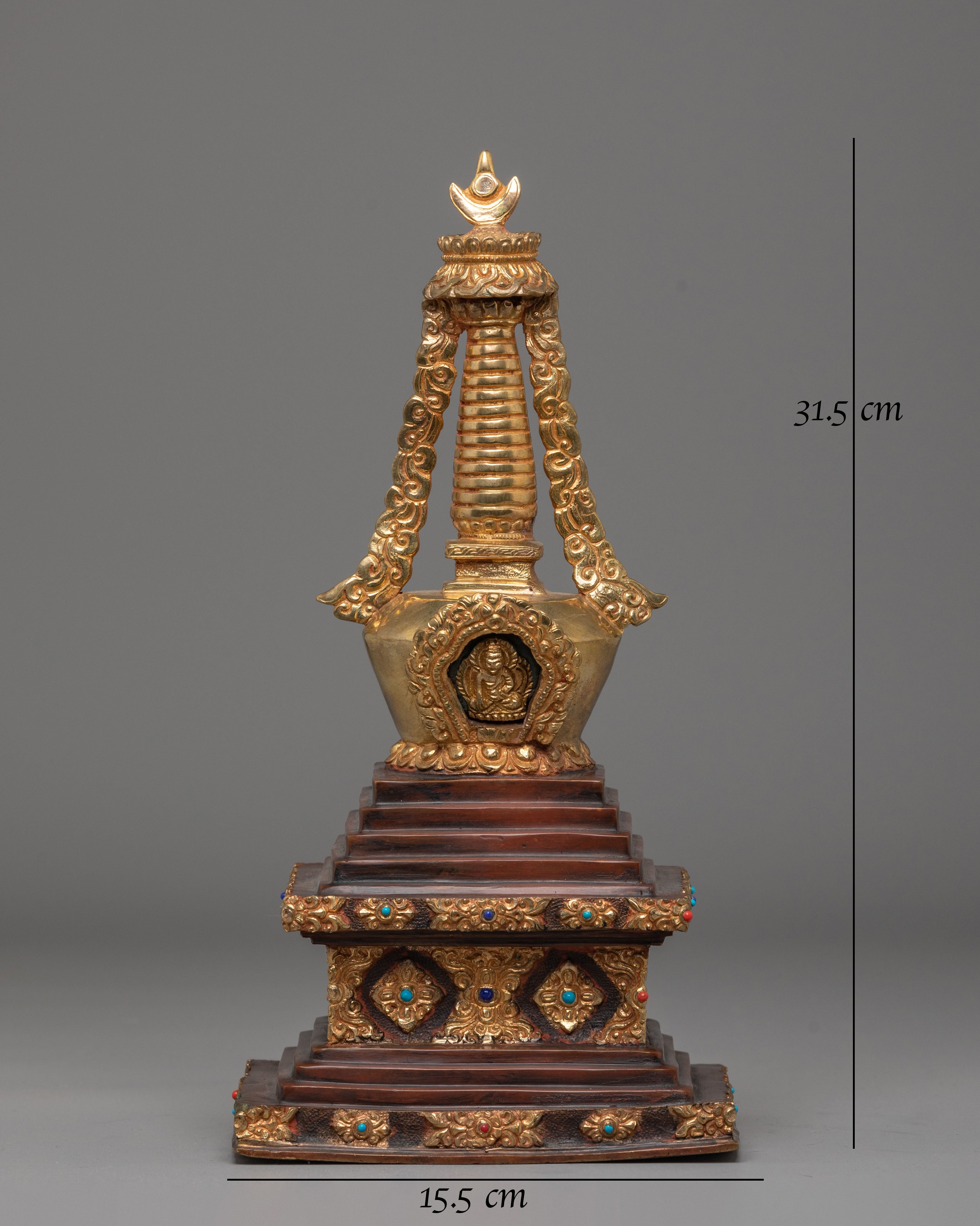 Shakyamuni Buddha Stupa for Altar | Sacred Tibetan Stupa for Meditation