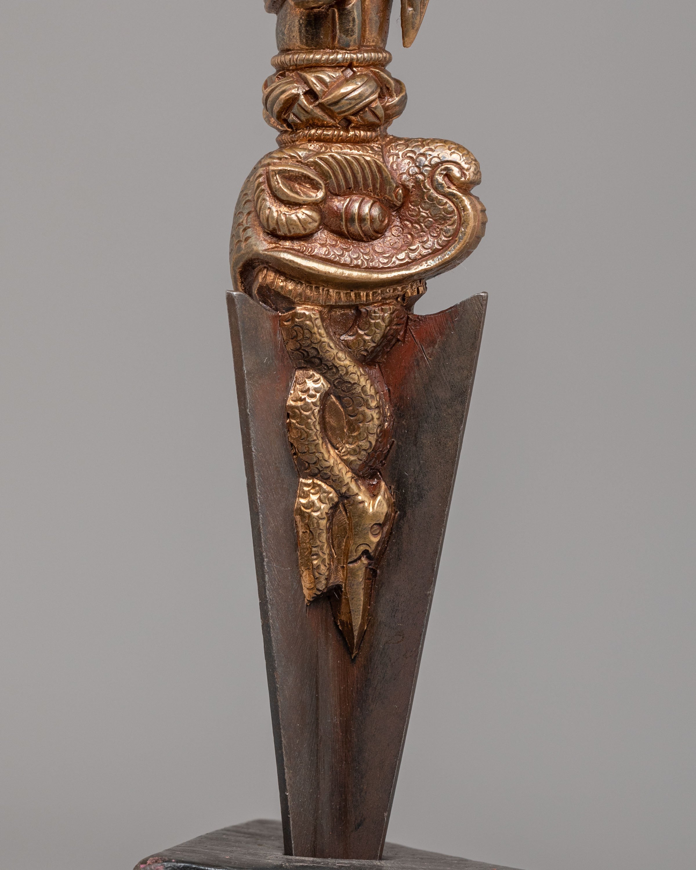 Traditional Ritual Phurba Dagger | Handcrafted Bronze & Iron Blade