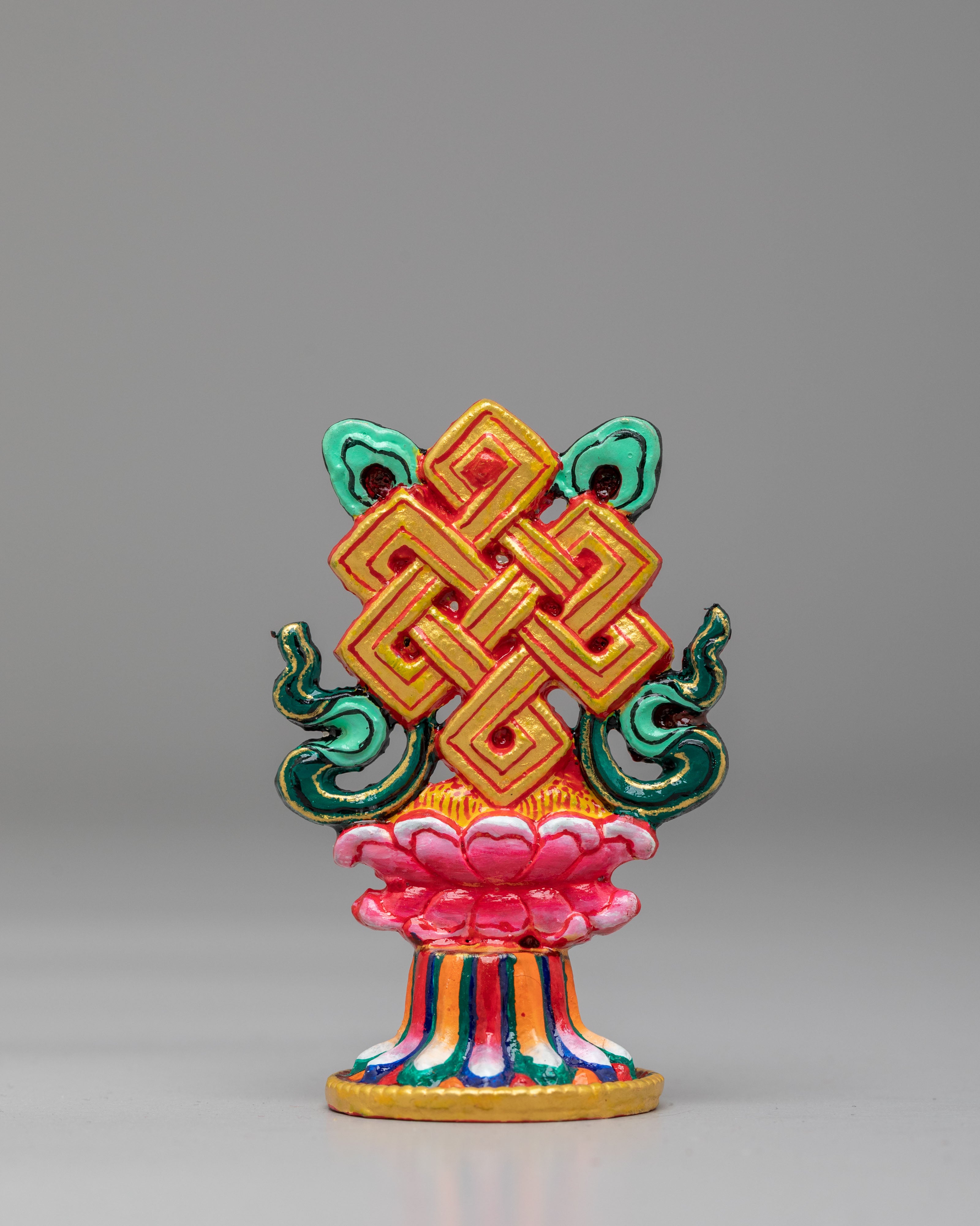 Ceremonial 8 Auspicious Symbols Sculpture | Gold & Acrylic Color