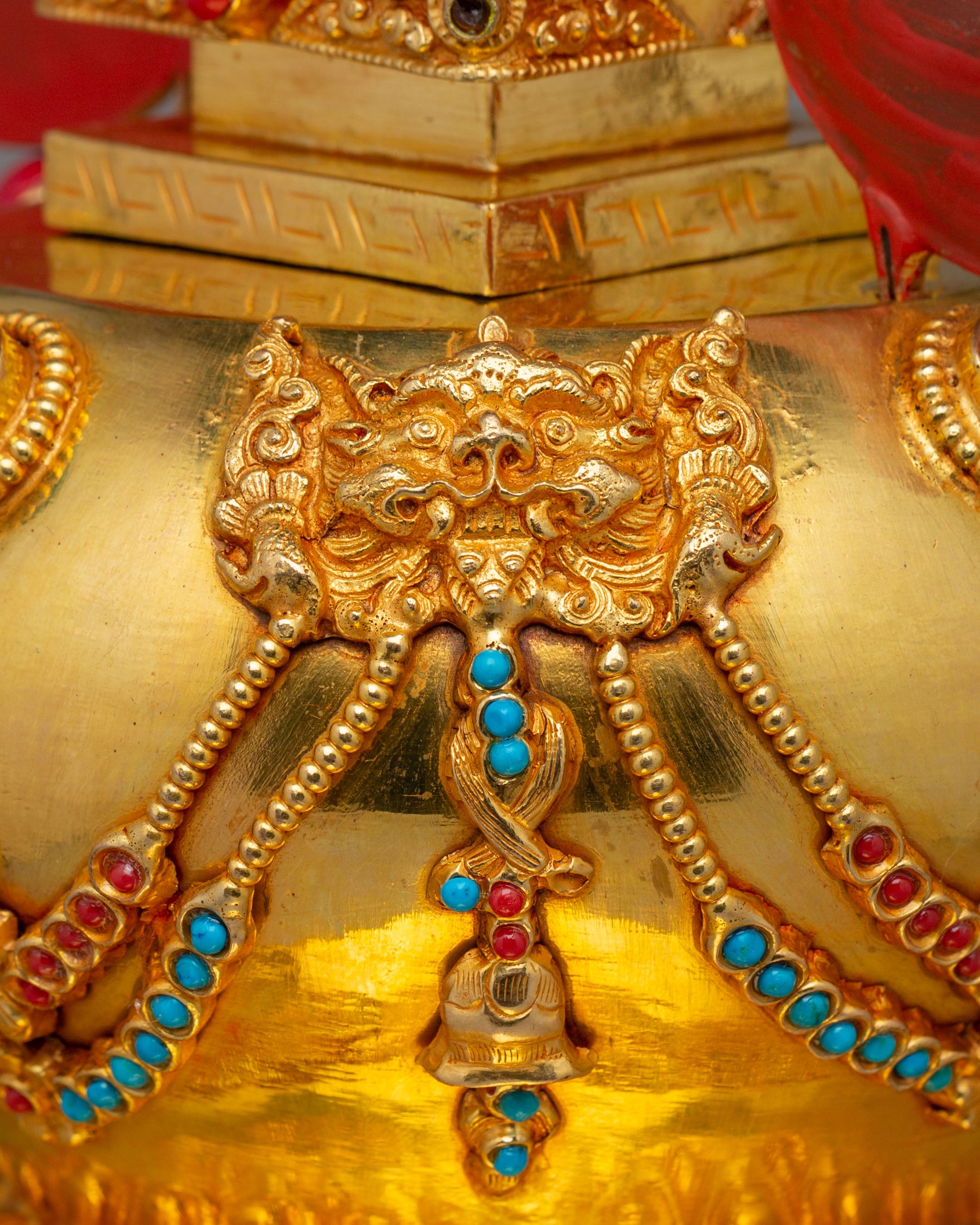 Handcrafted Stupa of Complete Victory | 24K Gold Plated with Gemstones