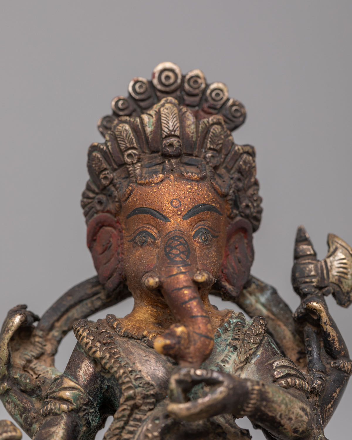 Himalayan Lord Ganesha Sculpture | Antique Finish Copper Statue