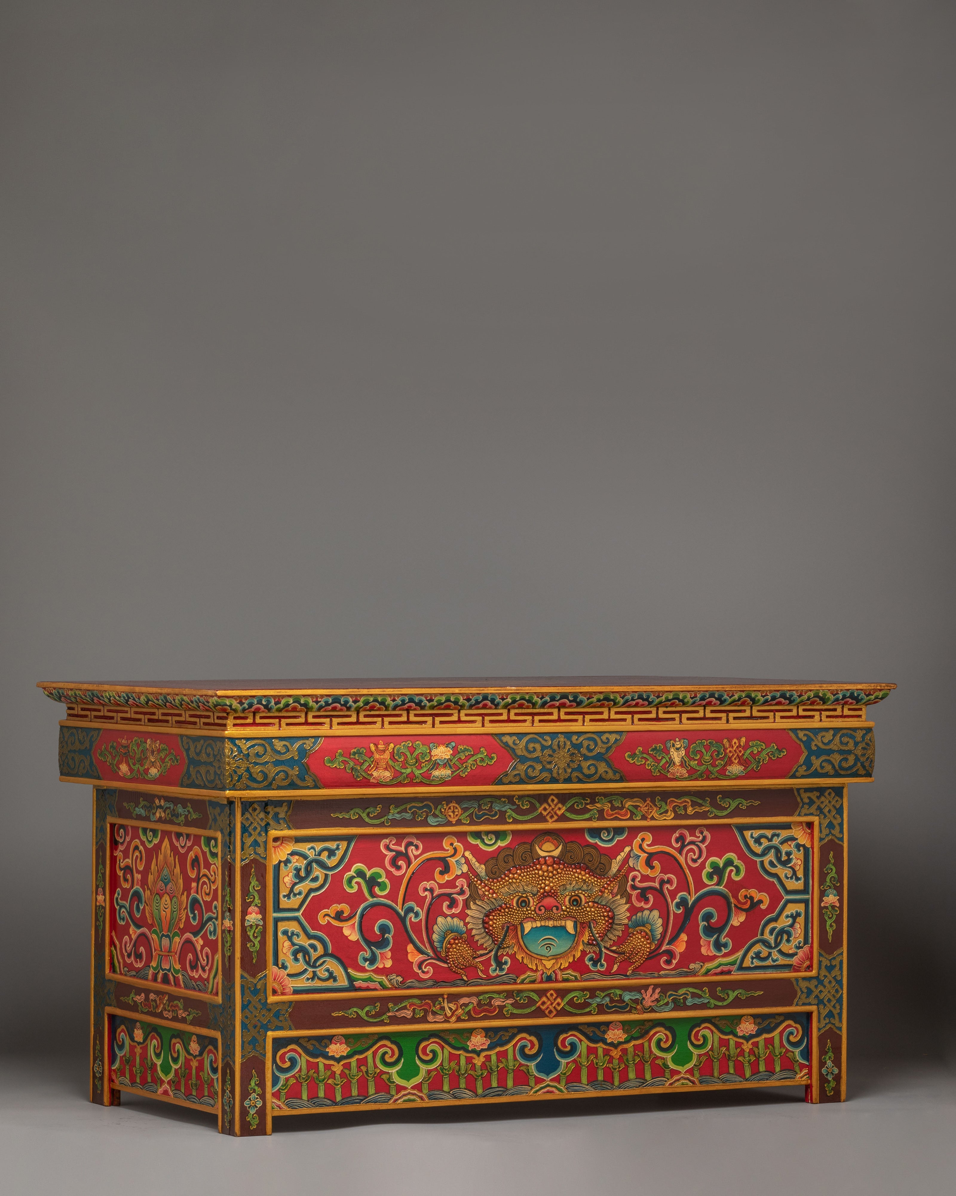 Handcrafted Wooden Folding Table | Tibetan Buddhist Altar Furniture