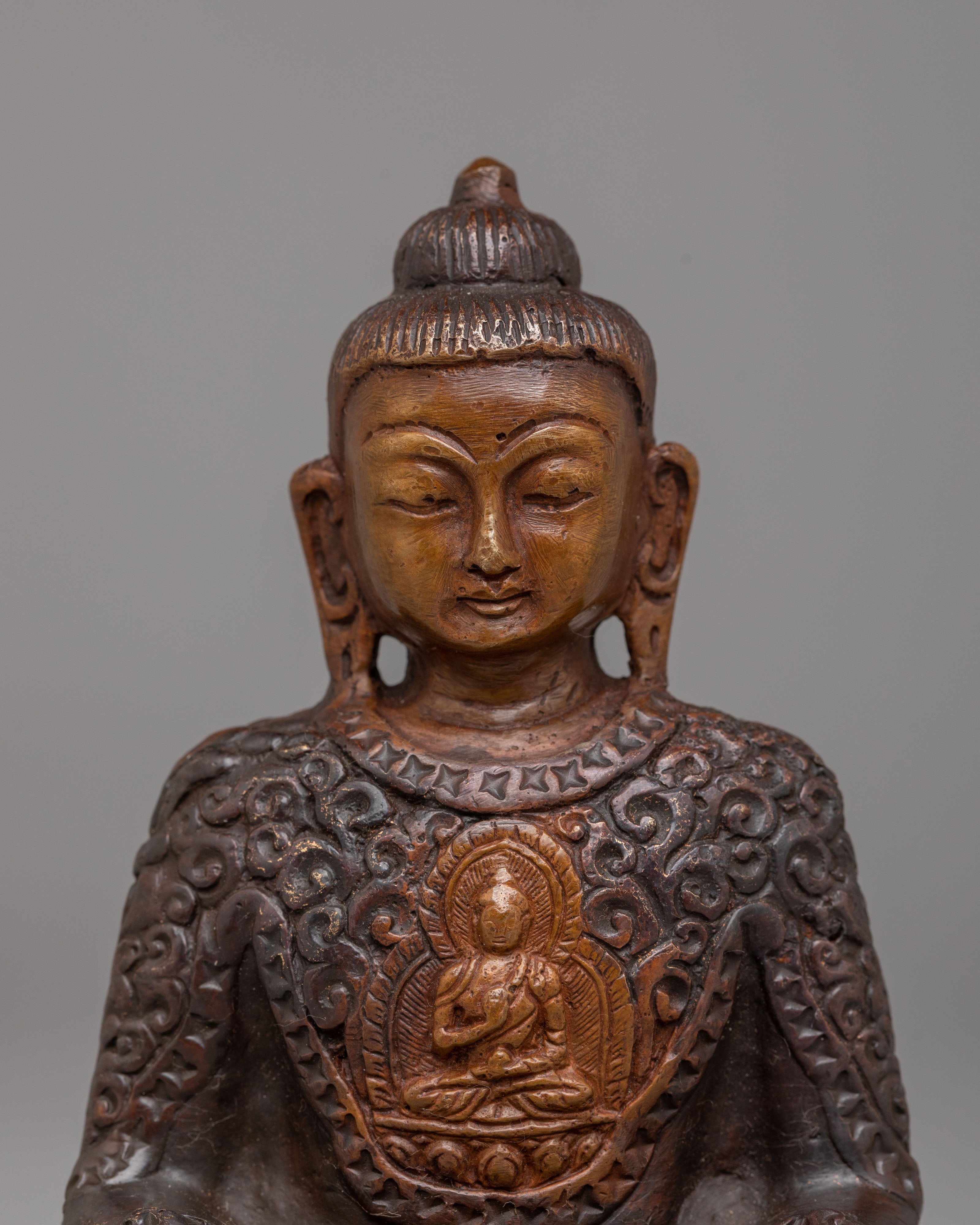 Oxidized Amitabha Buddha Statue | Himalayan Handcrafted Artwork