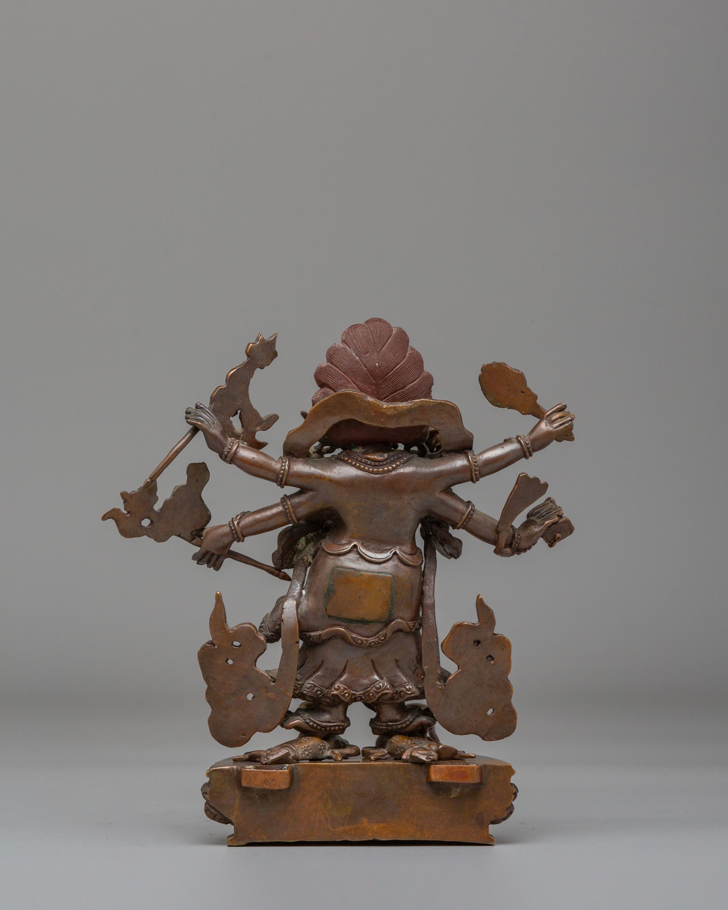 Traditional White Mahakala Statue | Himalayan Handmade Art