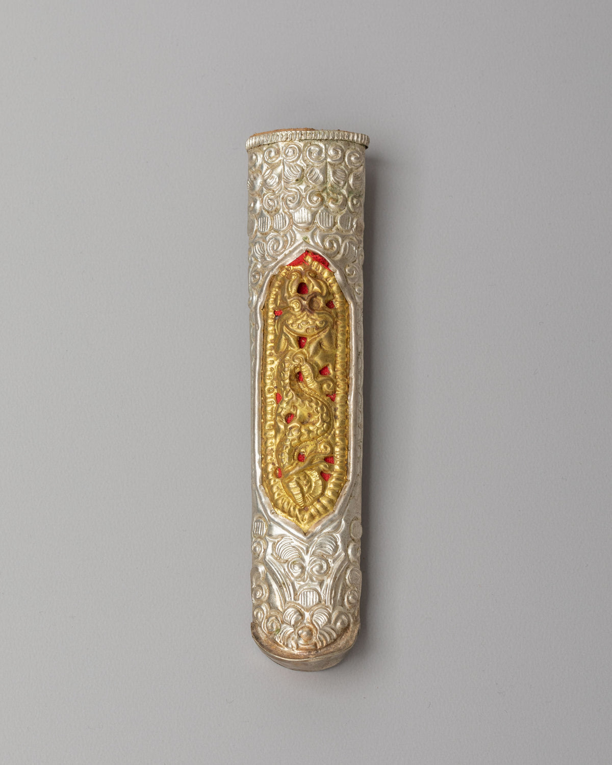 Buddhist Ceremonial Ritual Knife | Silver and Gold Plated Himalayan Ritual Object