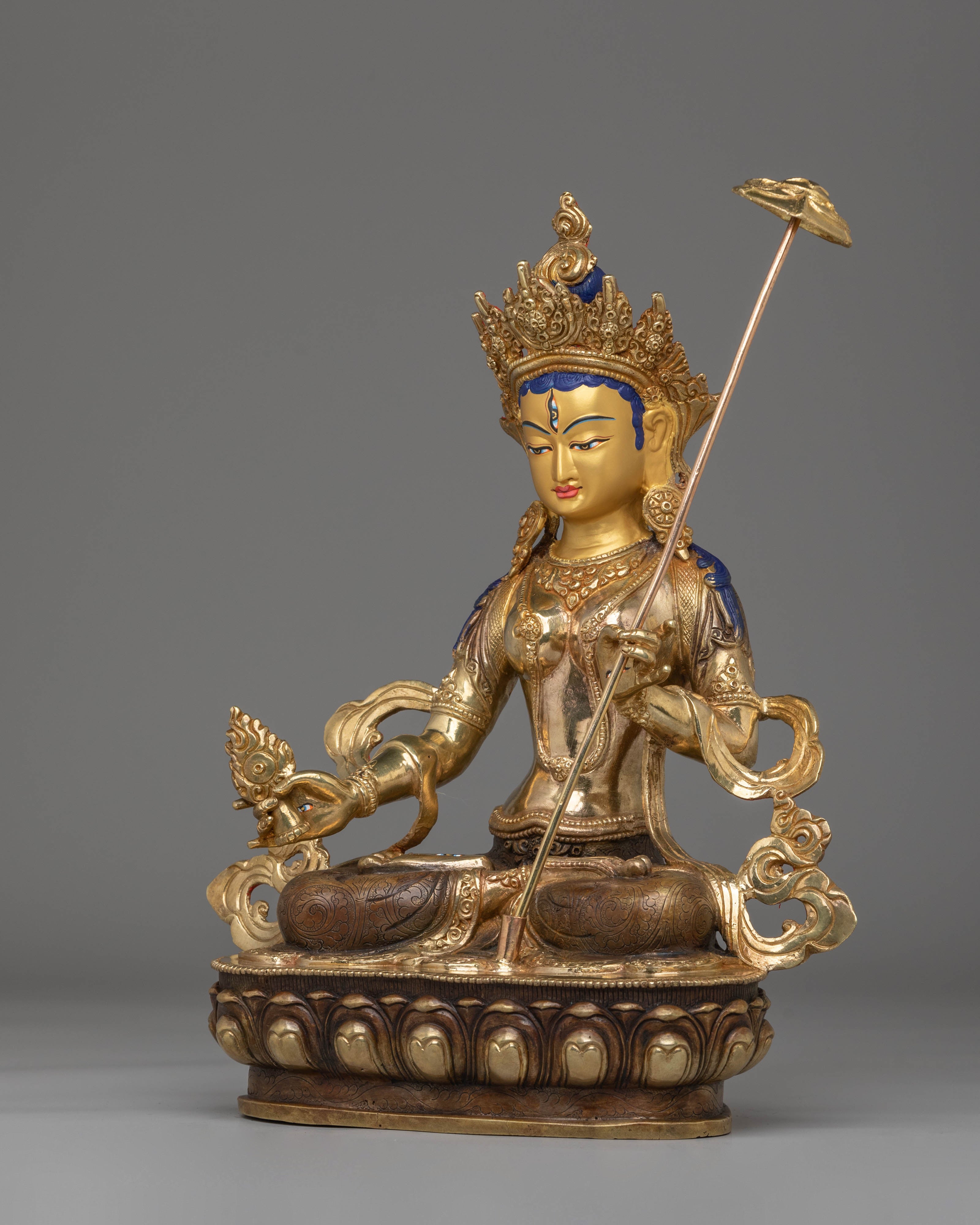 Handcrafted Dukar Copper Statue | 24K Gold Plated Buddhist Art Sculpture