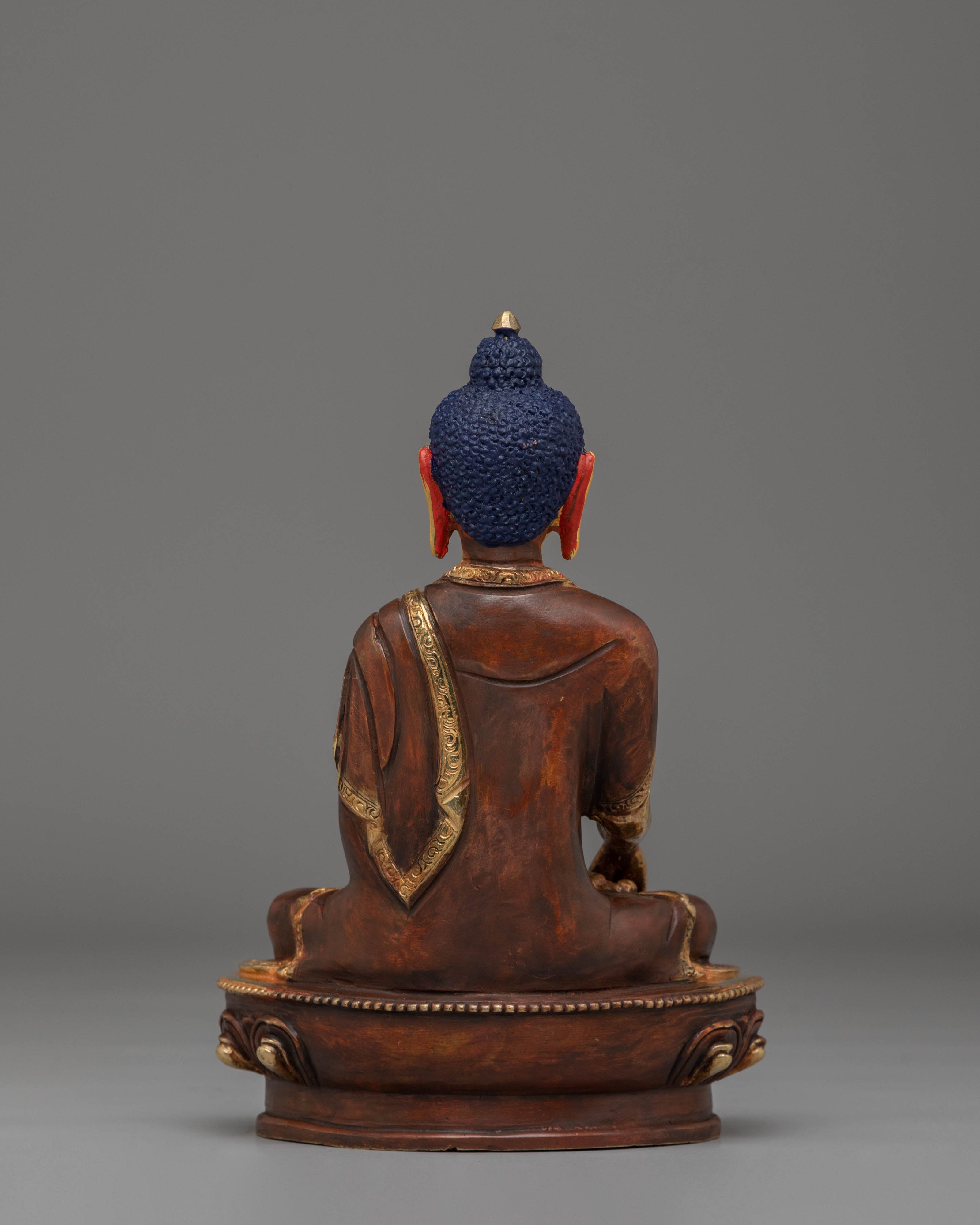 Akshobhya Buddha Statue | 24K Gold Plated Copper Sculpture for Spiritual Decor