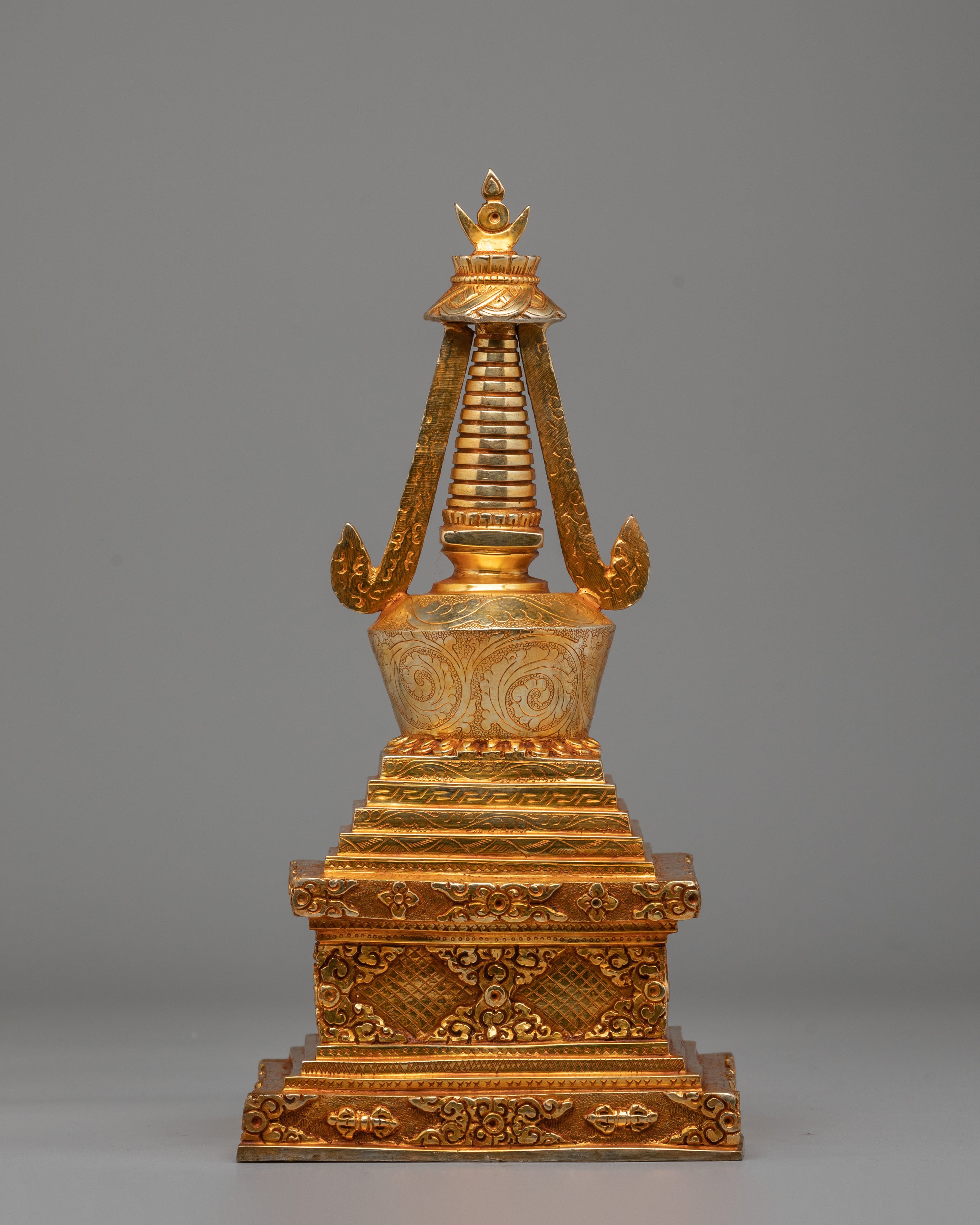 Handmade Stupa For Buddhist Monument | Tibetan Ritual Artifact – Evamratna