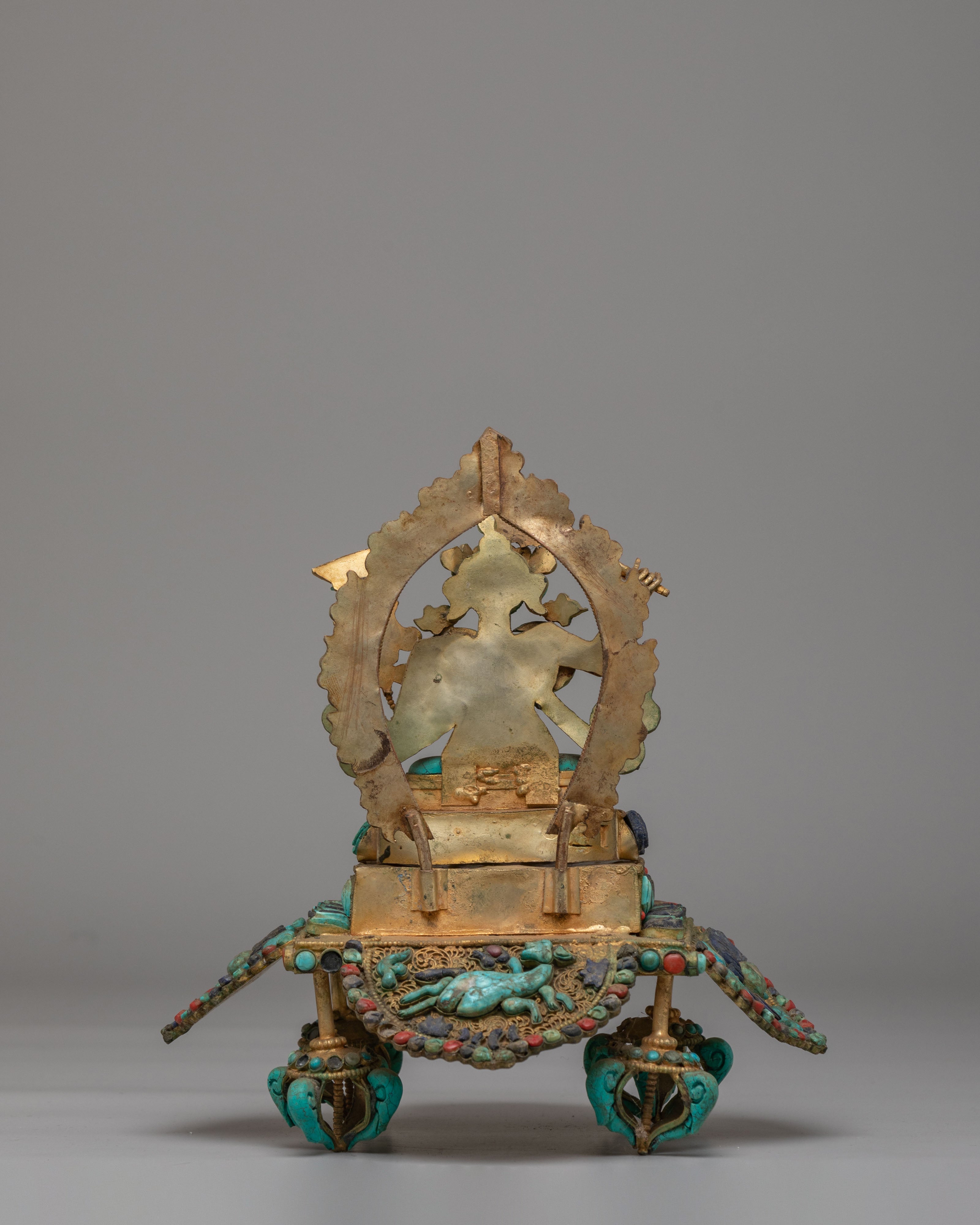 Manjushri Wisdom Statue | Handcrafted Copper Sculpture with Filigree Work