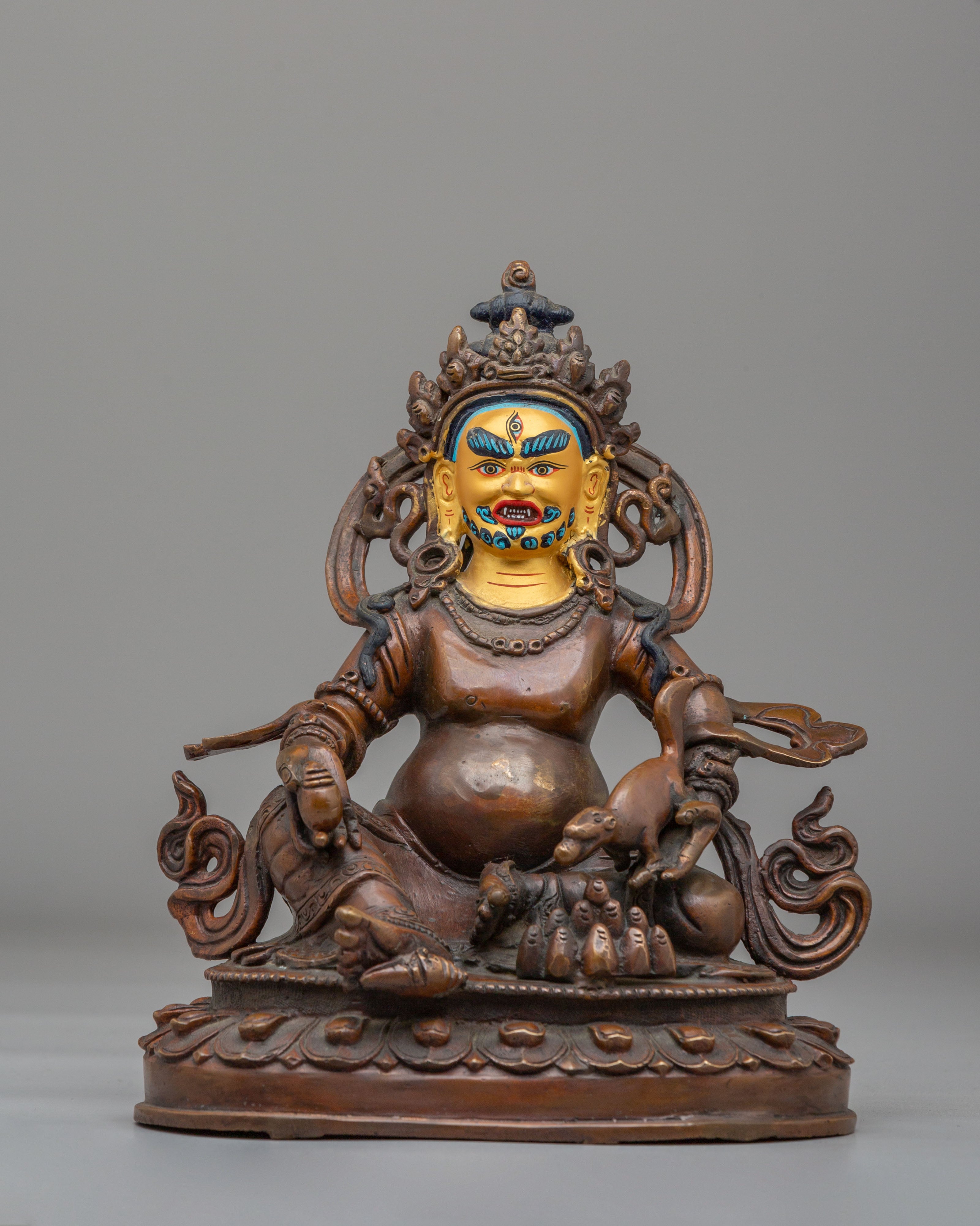 Buddhist Dzambhala with Consort Sculpture | Wealth Deity Statue