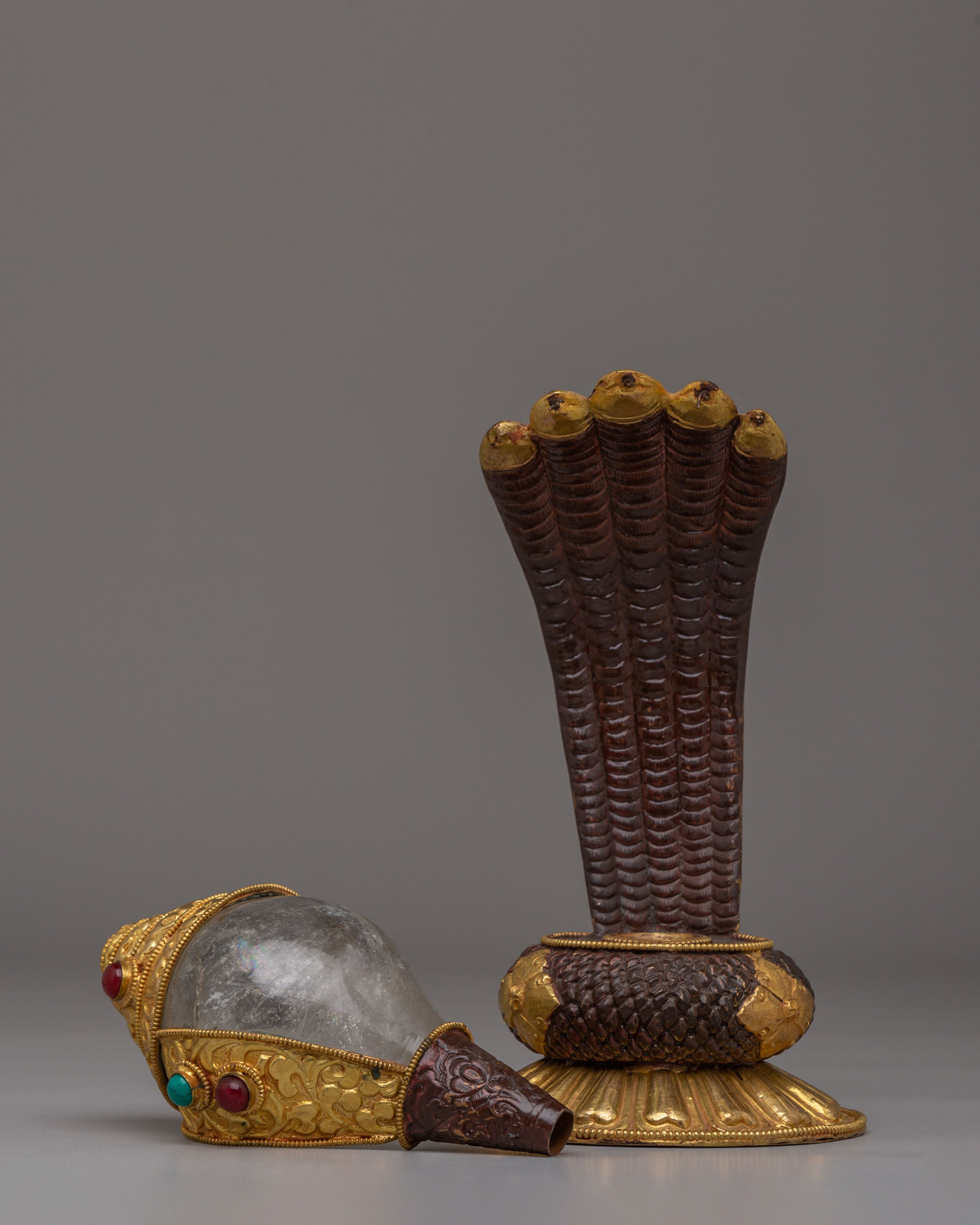 Handmade Buddhist Conch for Rituals | Tibetan Conch for Ritual Practice