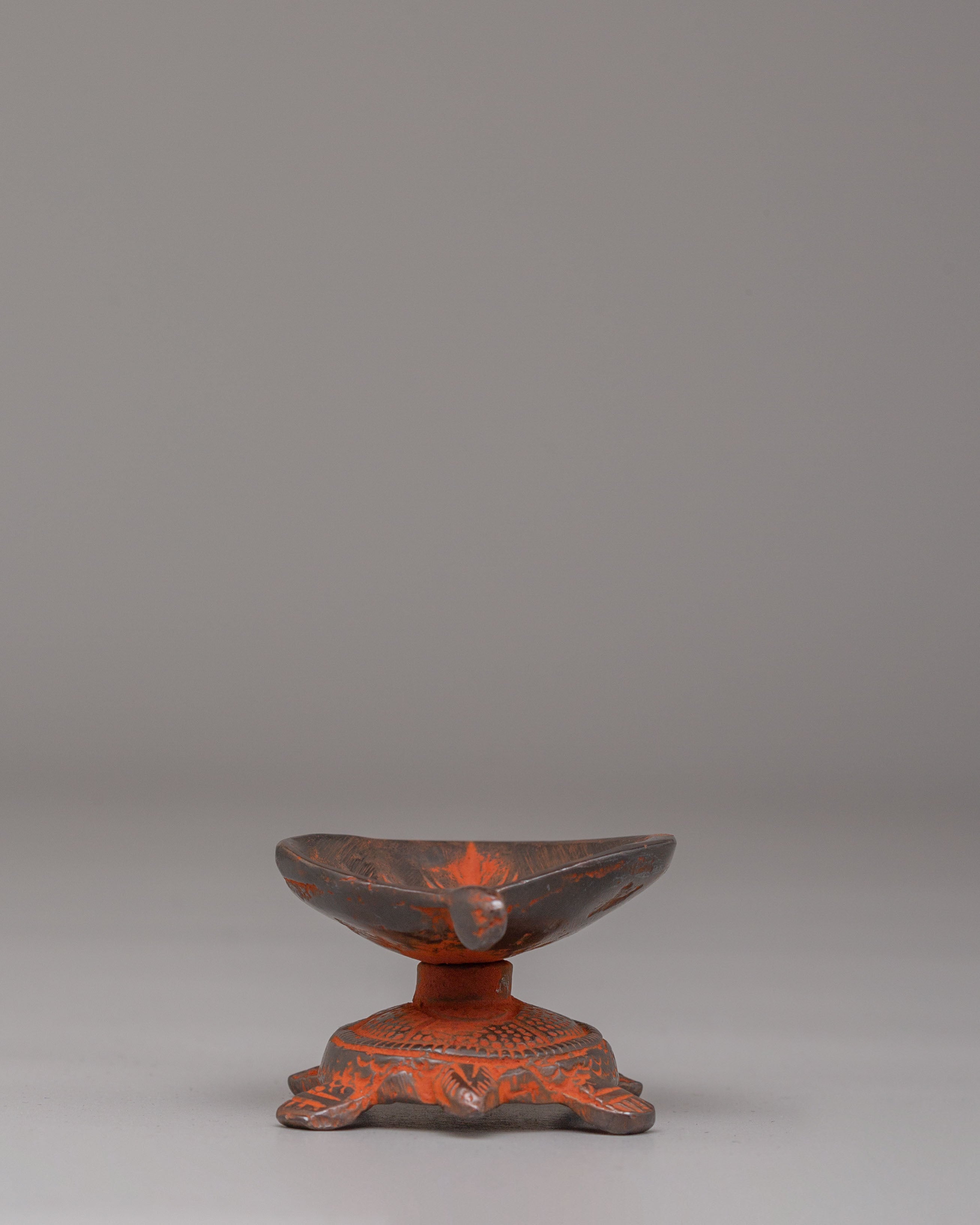Pipal Leaf Diya On Turtle | A Sacred Tibetan Ritual Item