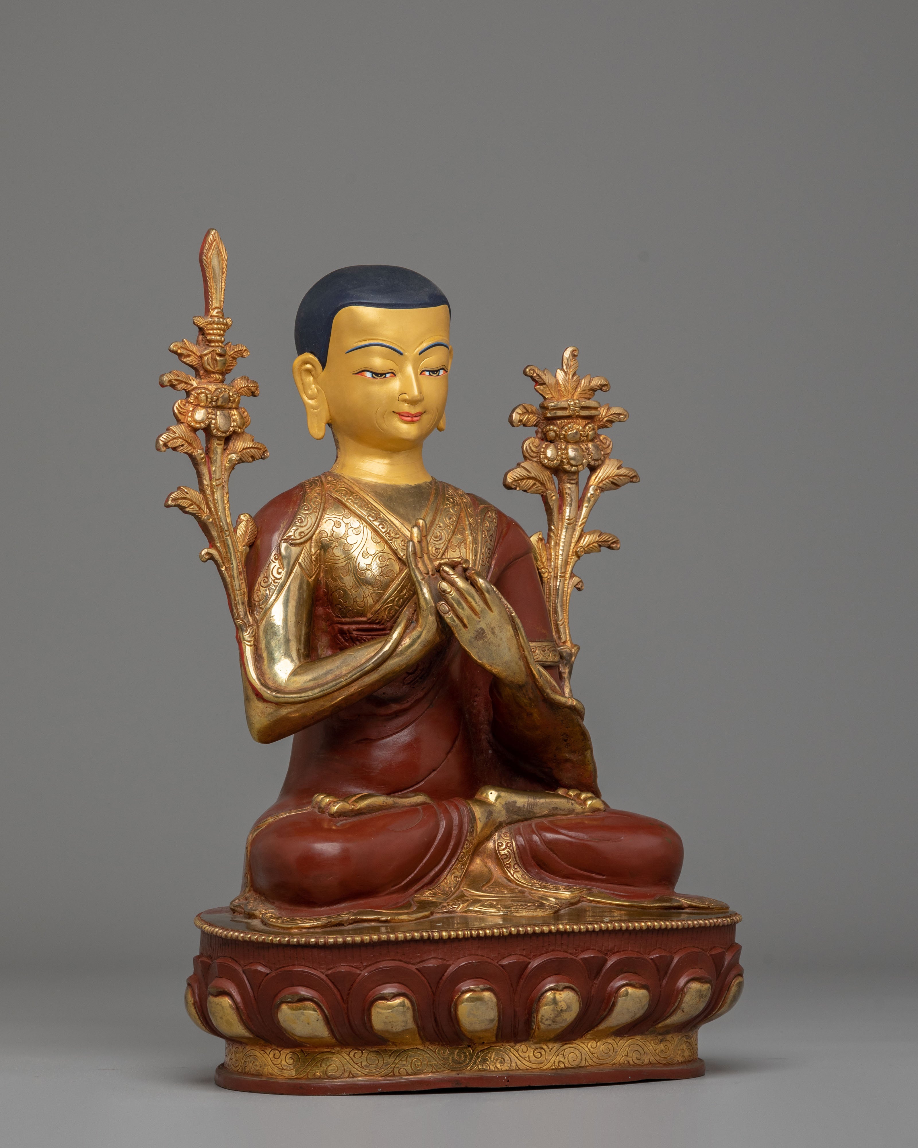 Tsongkhapa Statue Set: The Founders of Gelug School