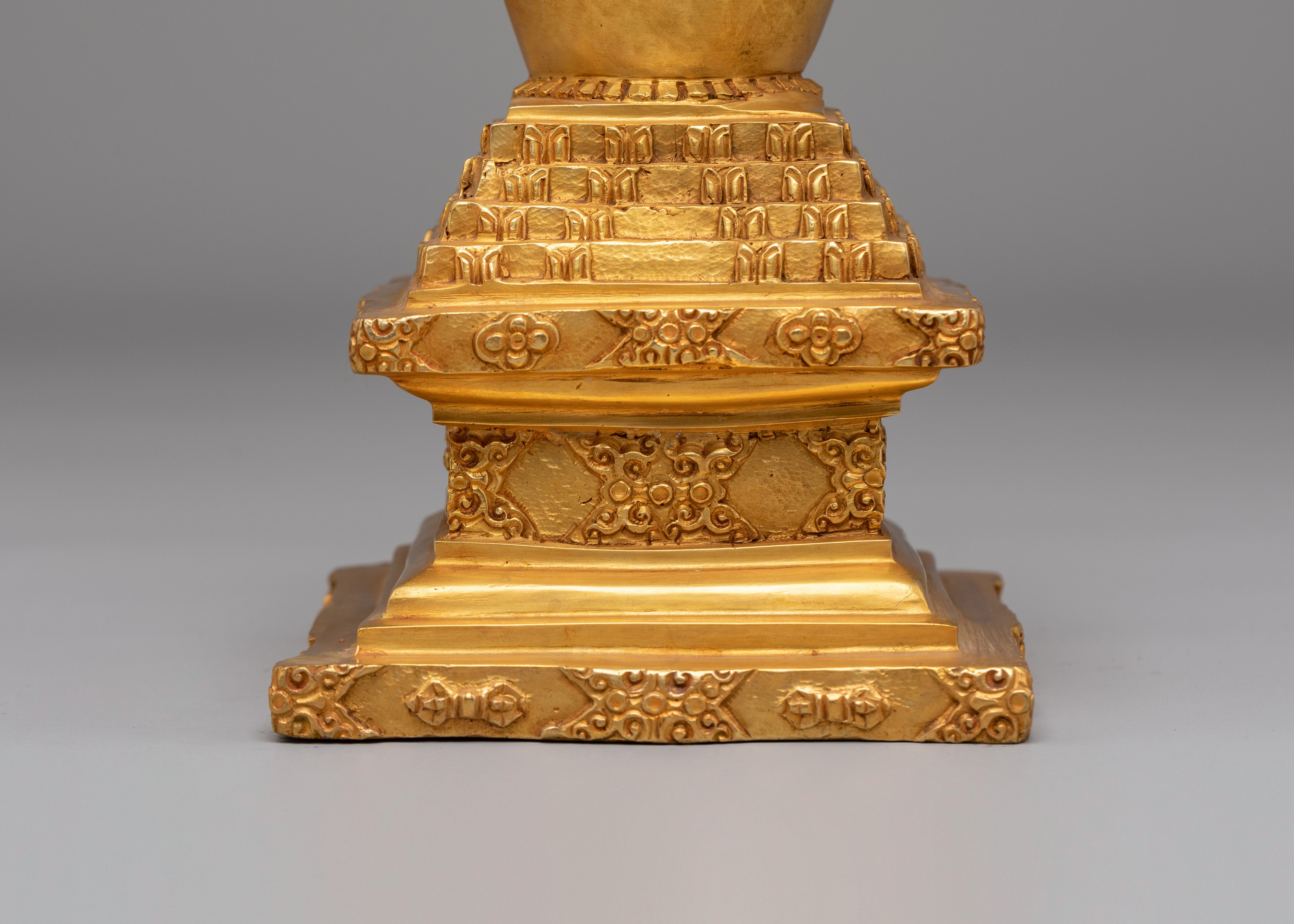 Scared Stupa for Rituals | 24K Gold Plated Buddhist Sacred Art