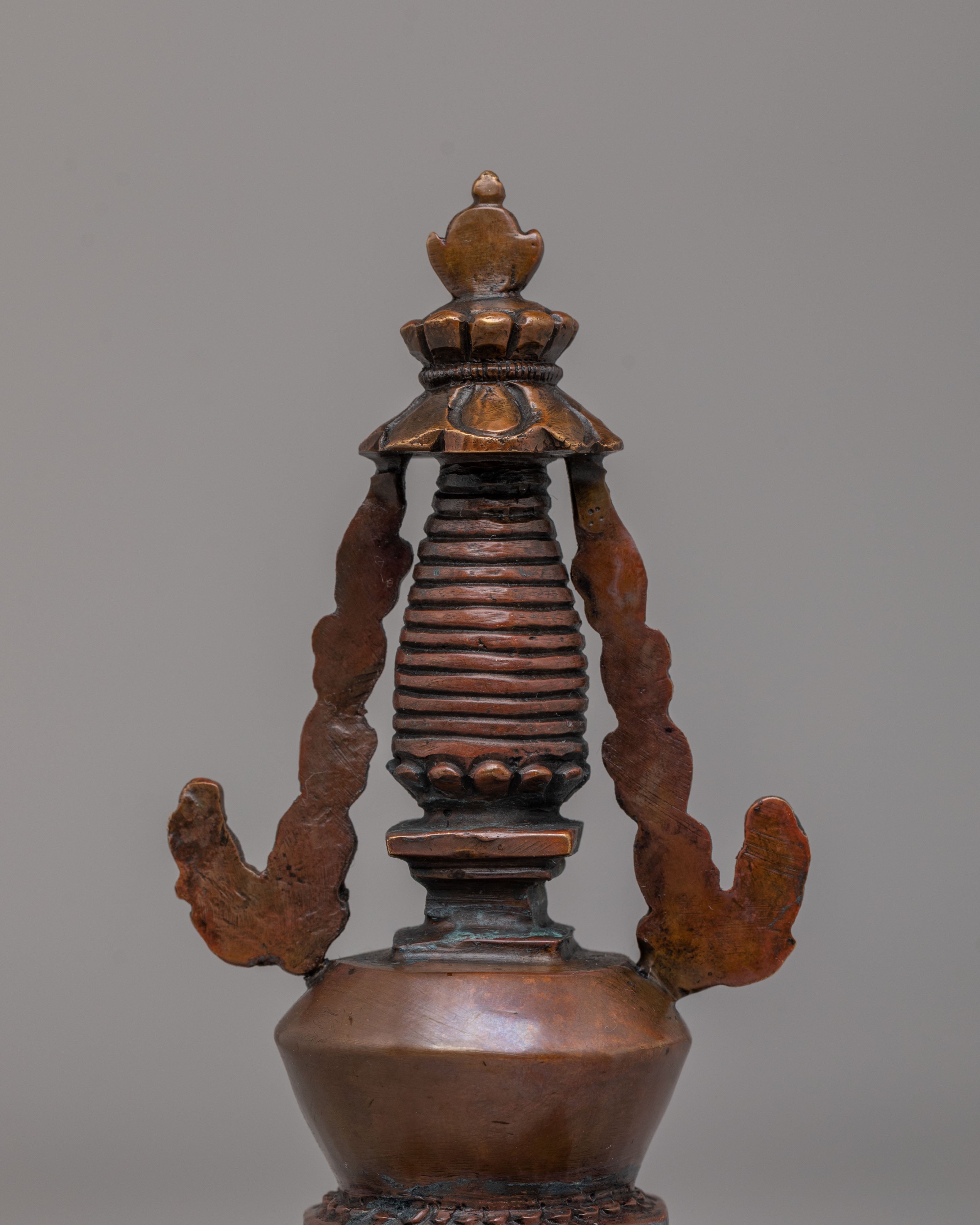 Spiritual Stupa of Reconciliation | Handcrafted Oxidized Copper Sculpture