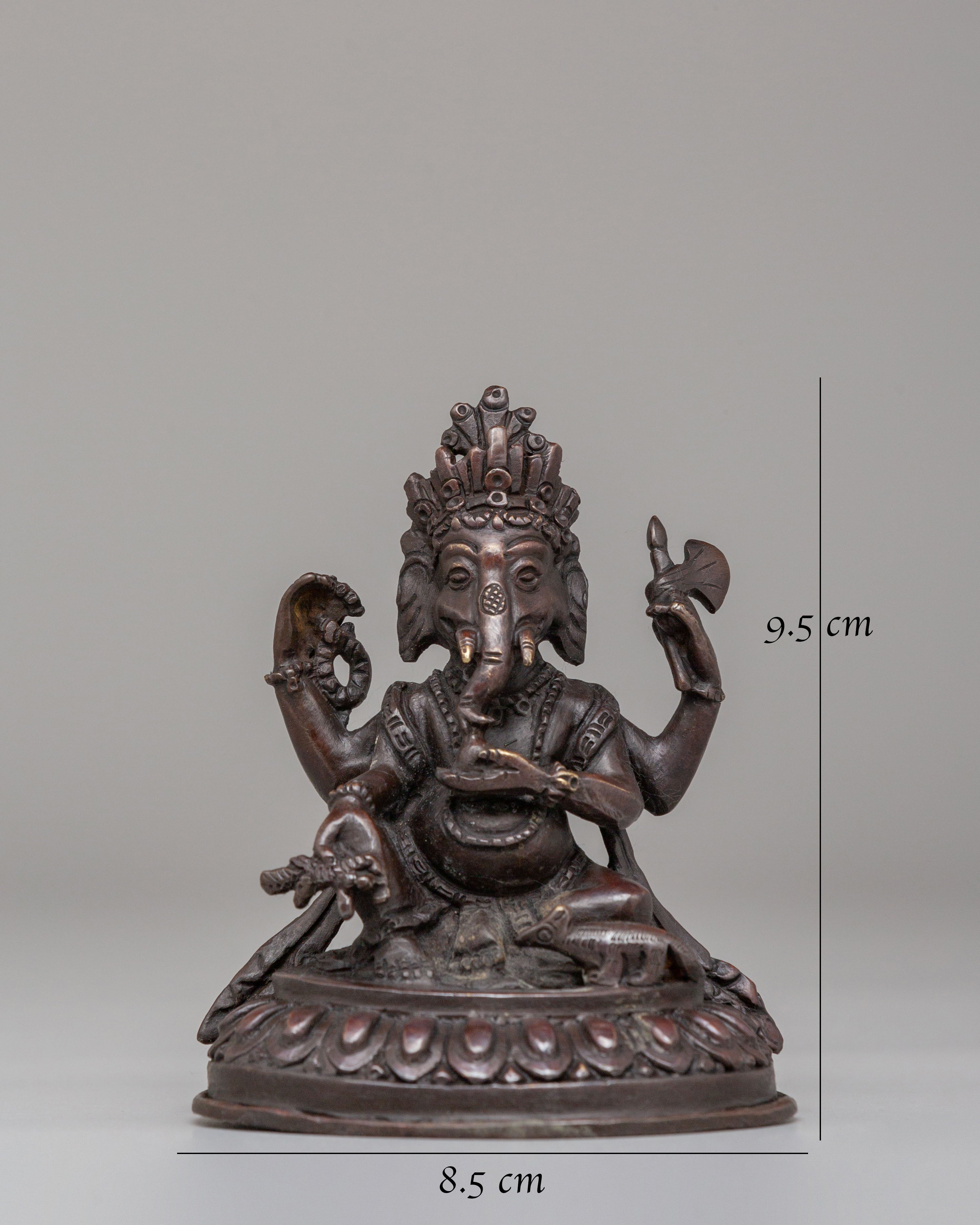 Spiritual Ganesh Deity Statue | Oxidized Copper Ganesha Idol for Meditation