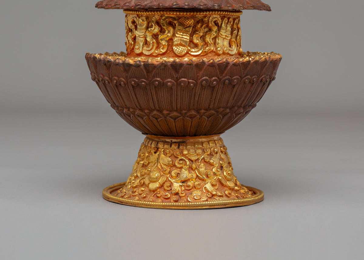 Handmade Ritual Altar Rice Pot | Sacred Buddhist Ceremonial Pot