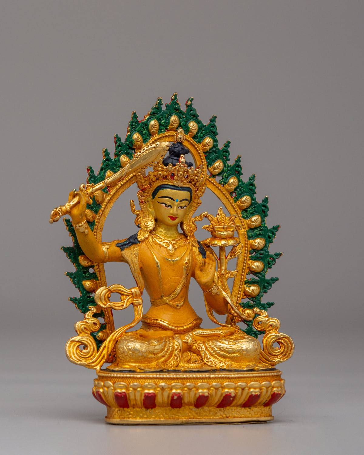 Flaming Sword Manjushri Statue | Wisdom Deity Sculpture