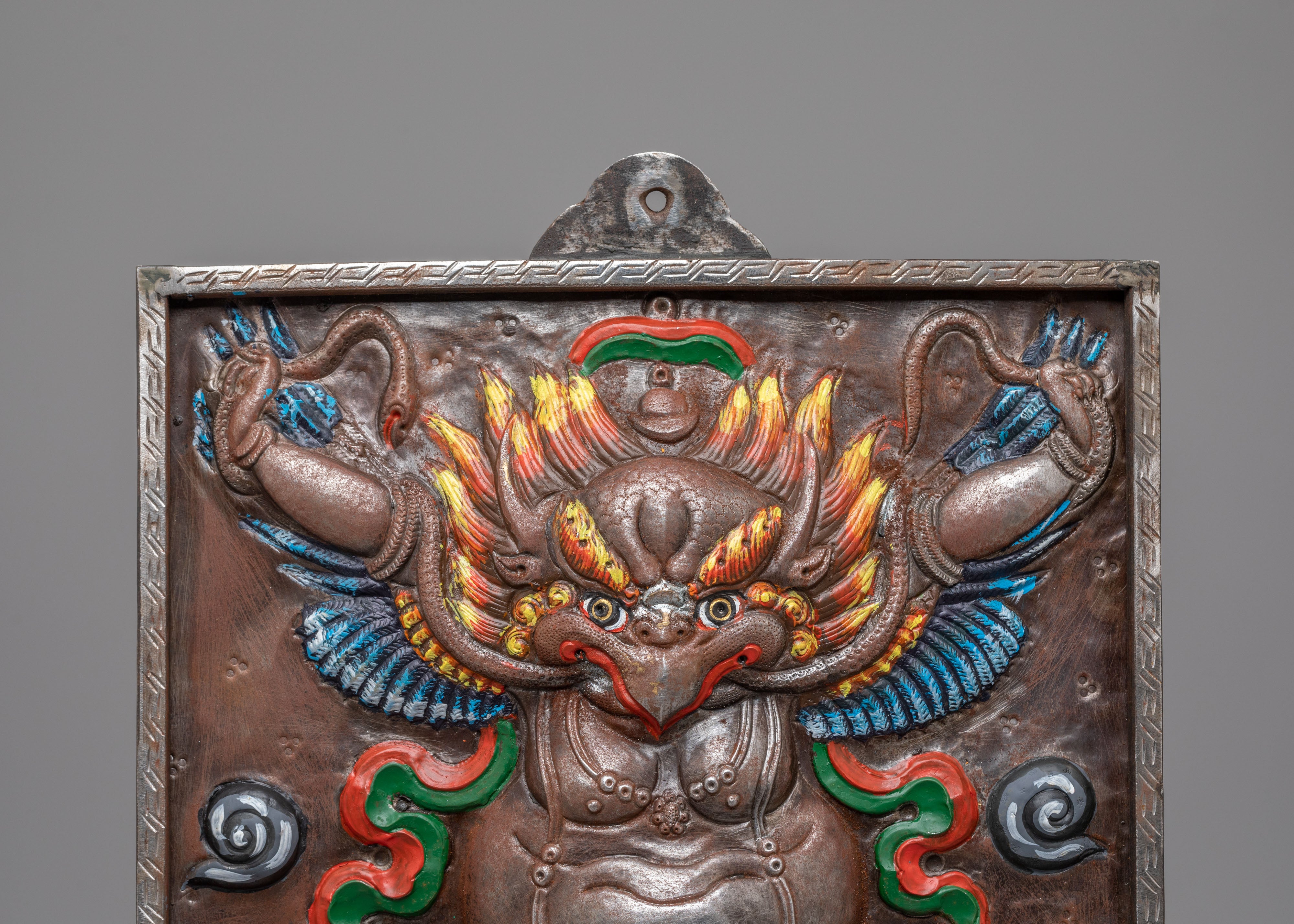 Protector Deity Garuda Wall Hanging | Iron Buddhist Artwork