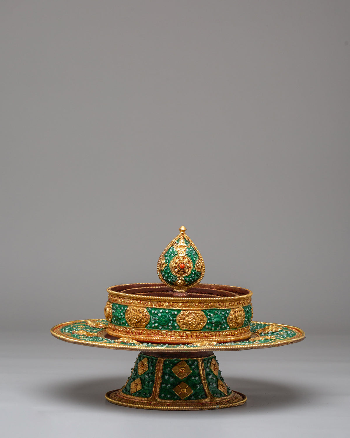 Buddhist Altar Mandala Offering Set | Gold Plated Ritual Artwork