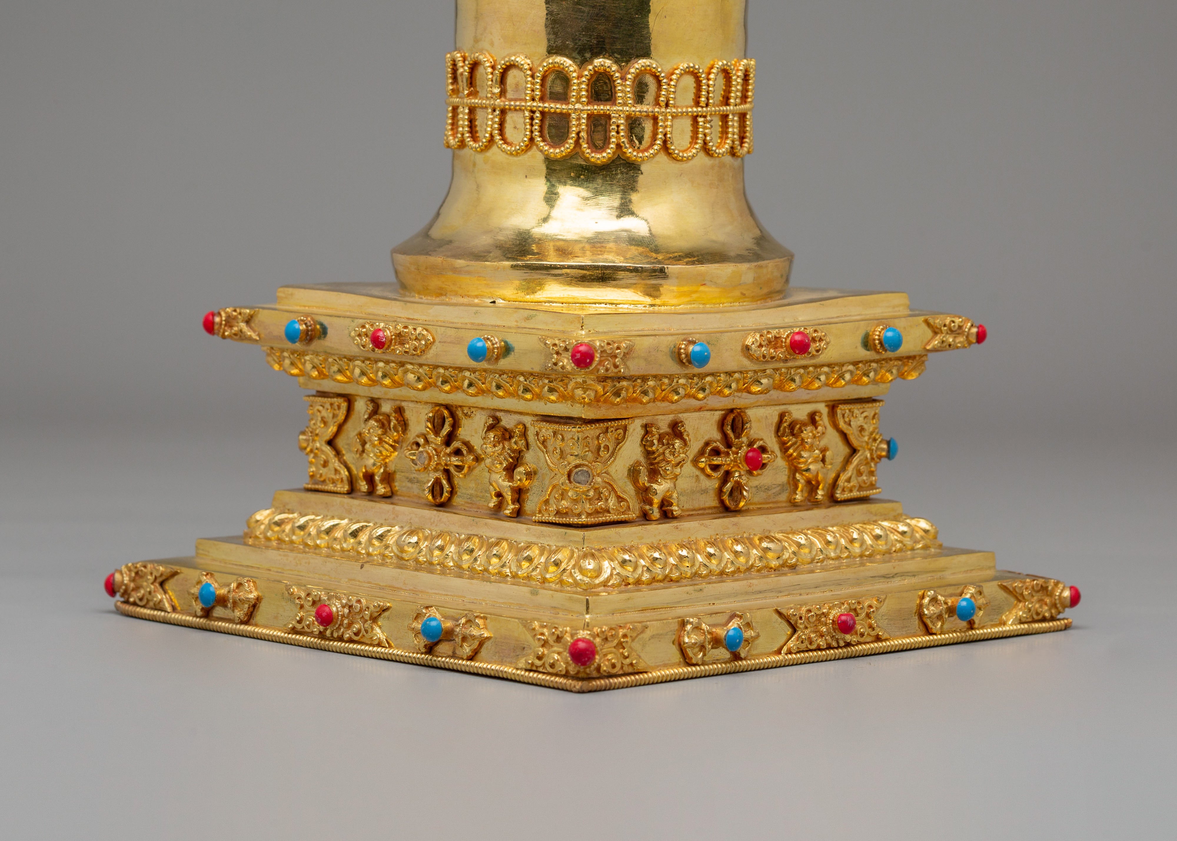Handcrafted Gold Plated Parinirvana Stupa | Tibetan Sacred Symbol