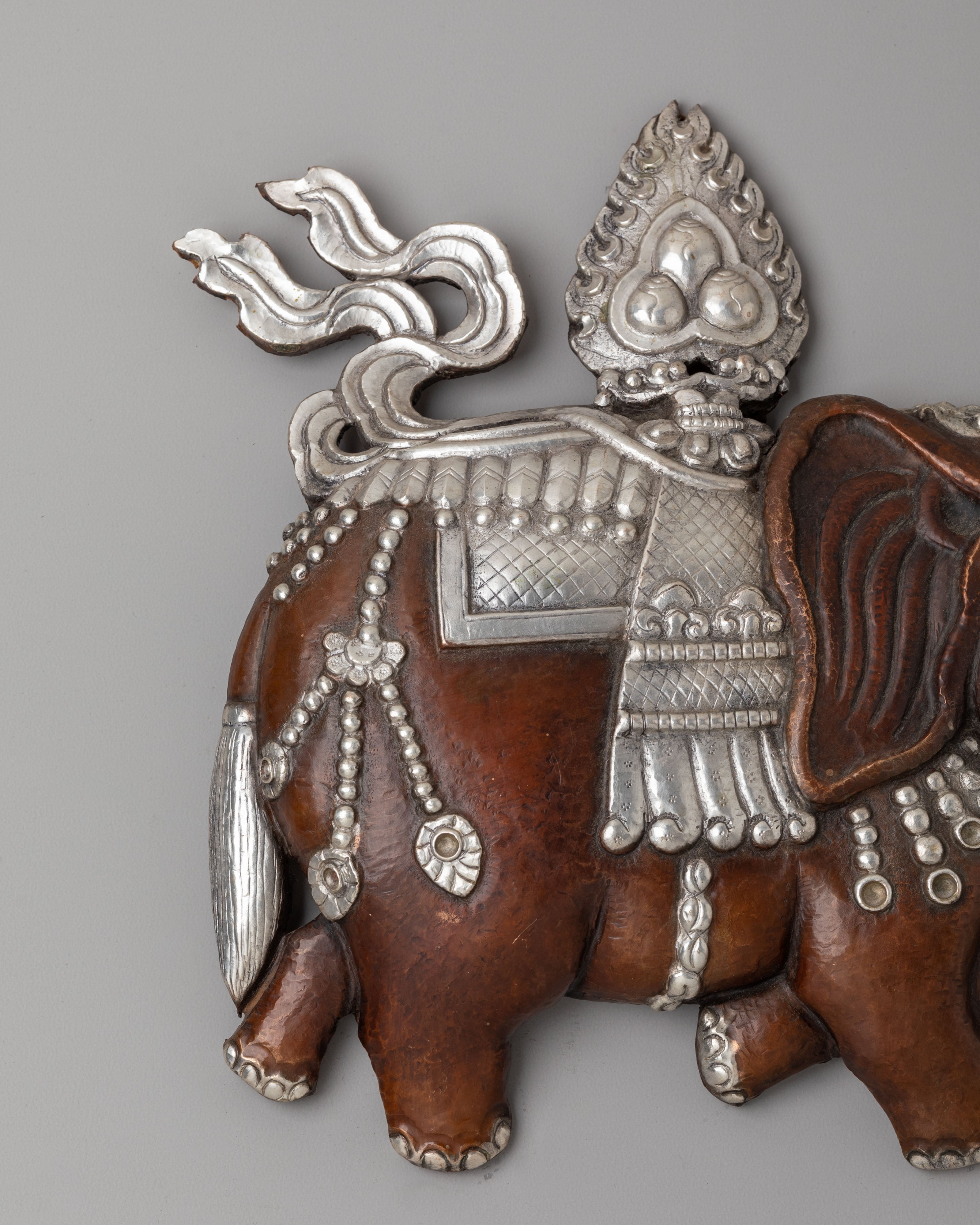 Traditional Elephant Wall Hanging | Handcrafted Oxidized Copper Art