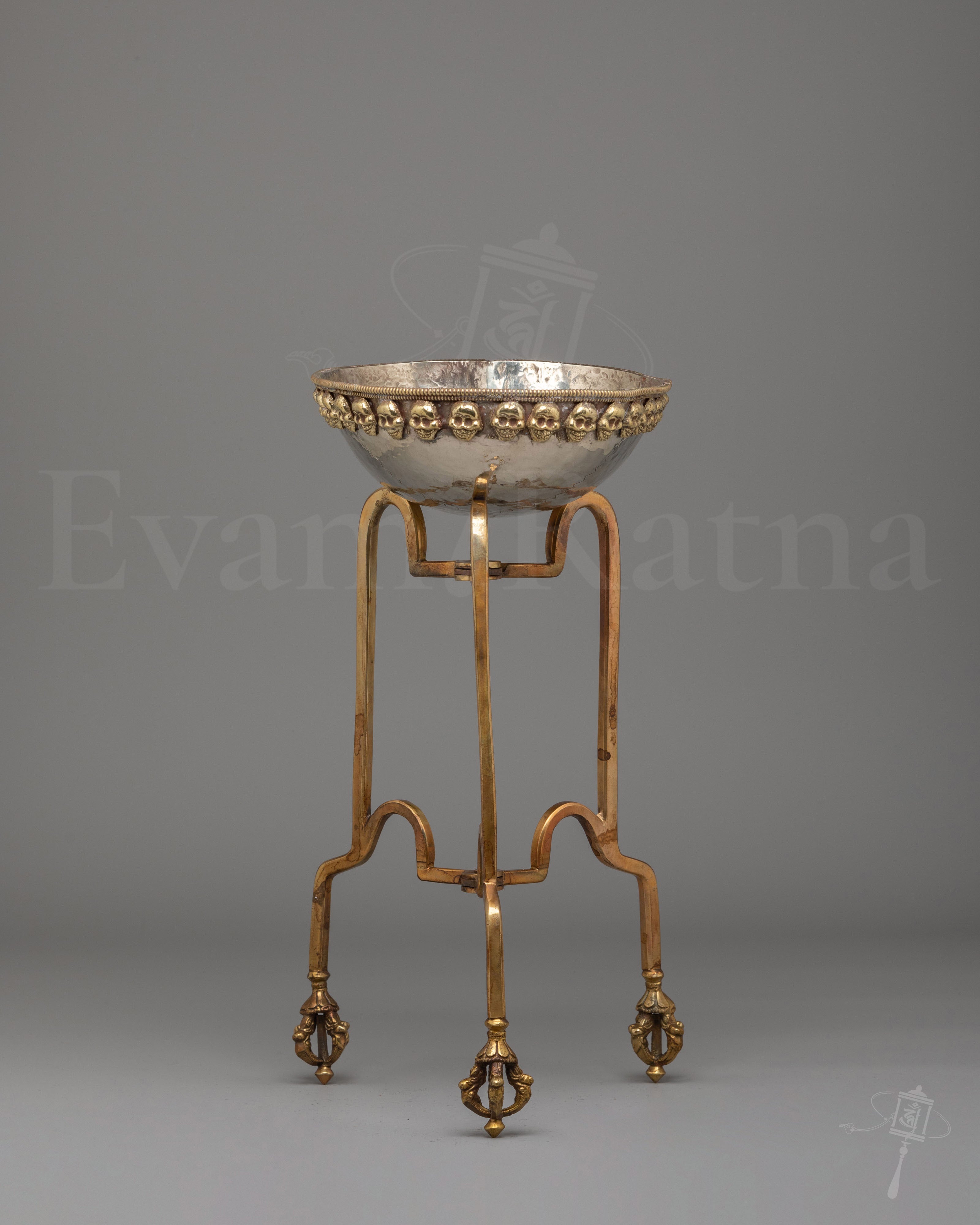 Buddhist Altar Kapala With Stand 