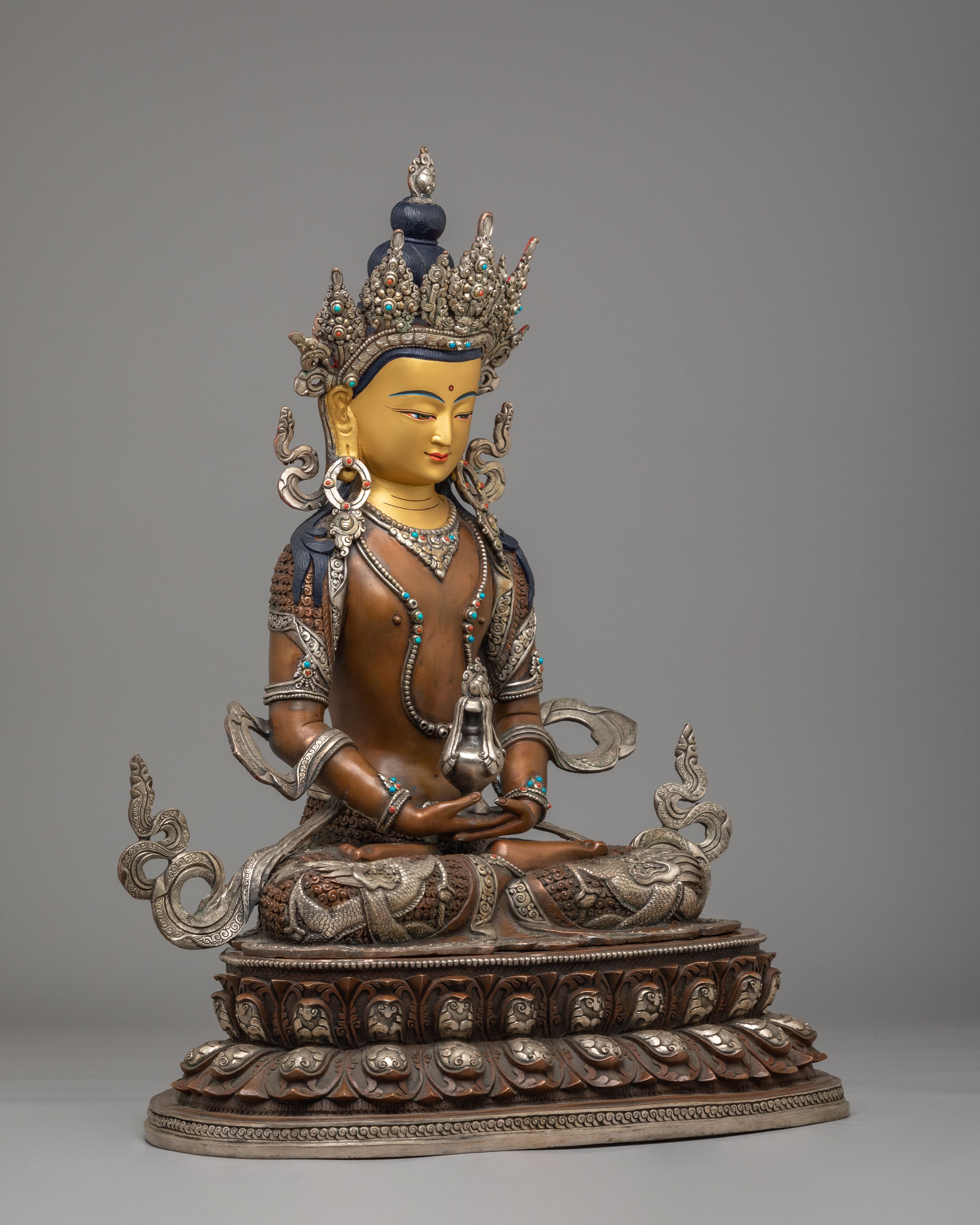 Divine Protection Amitayus Statue | Handcrafted Tibetan Deity Sculpture