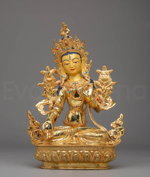 Handcrafted White Tara Copper Statue
