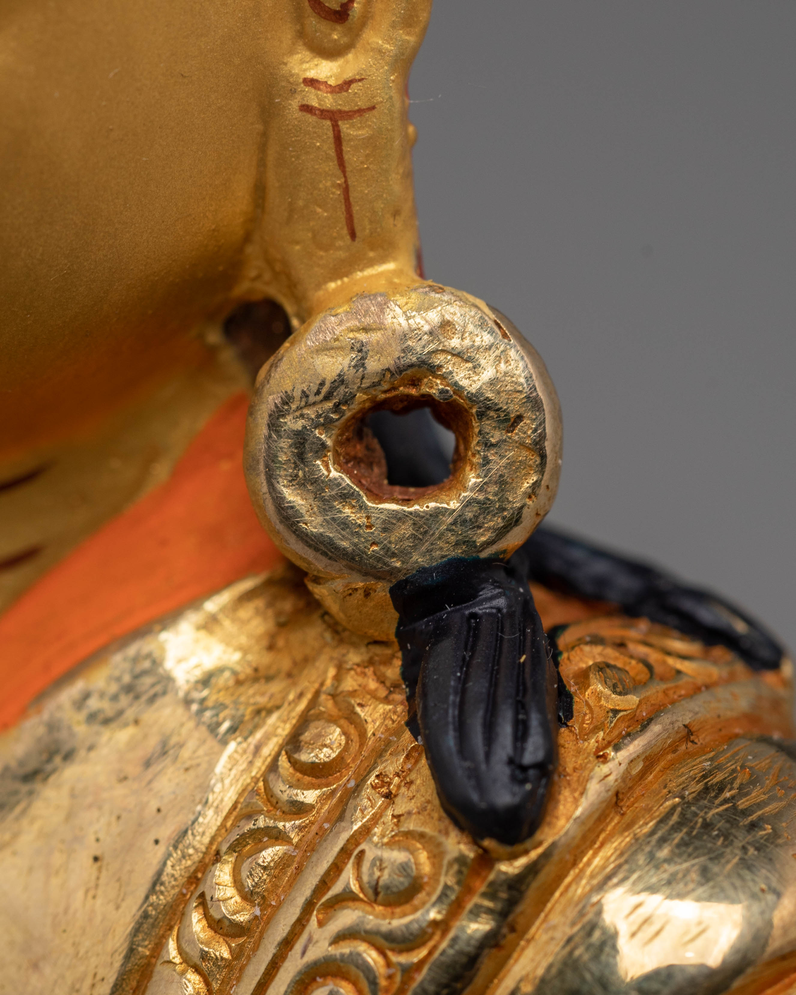 Sacred Milarepa Meditation Statue | Gold Plated Copper Figurine