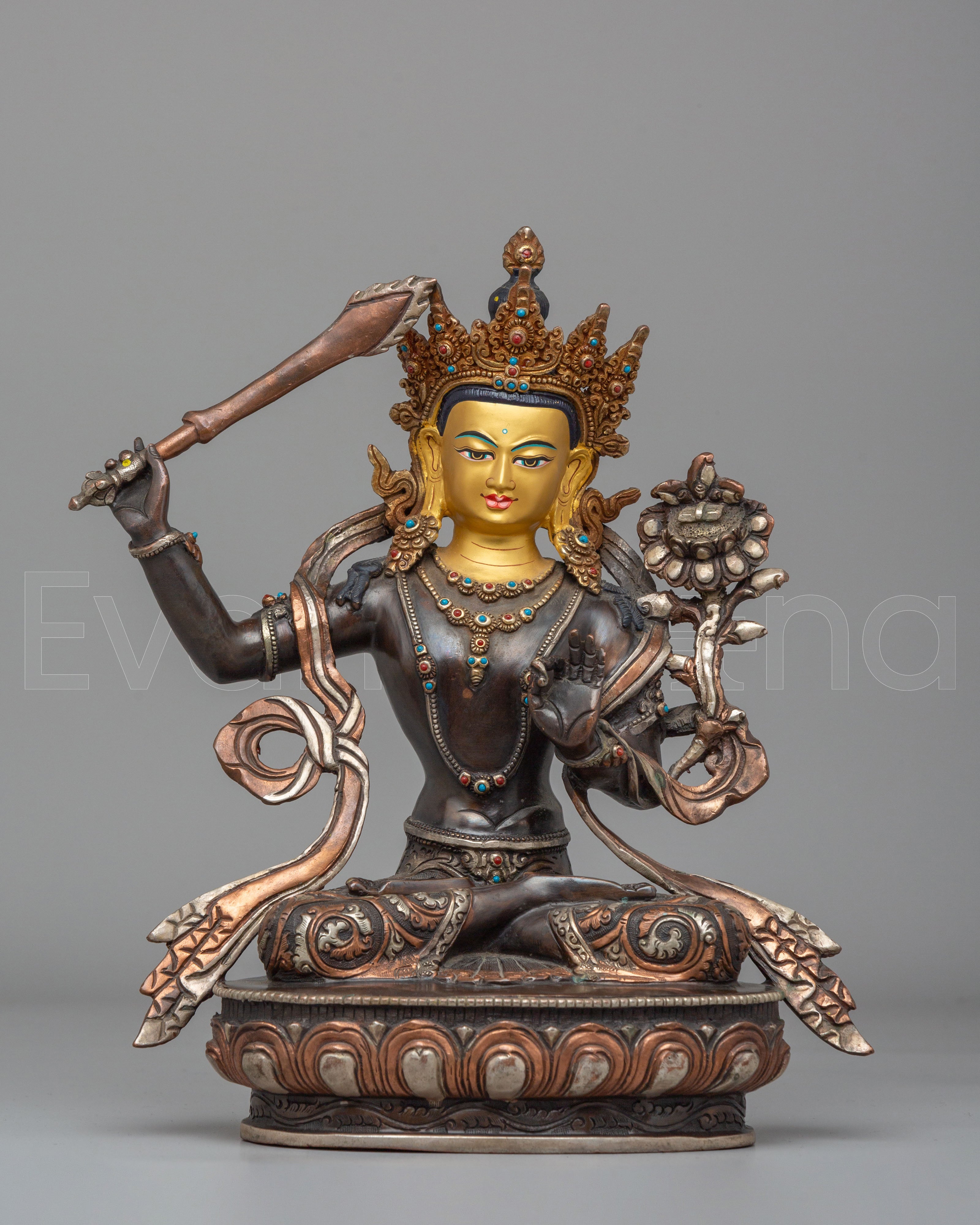 Tibetan Manjushri Wisdom Deity Statue
