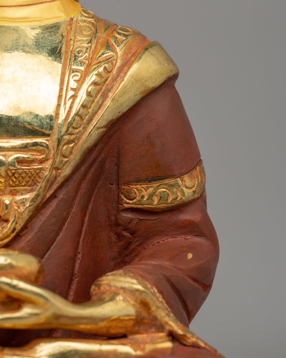 Sacred Shakyamuni Buddha Statue | 24K Gold Plated Buddhist Altar Decor