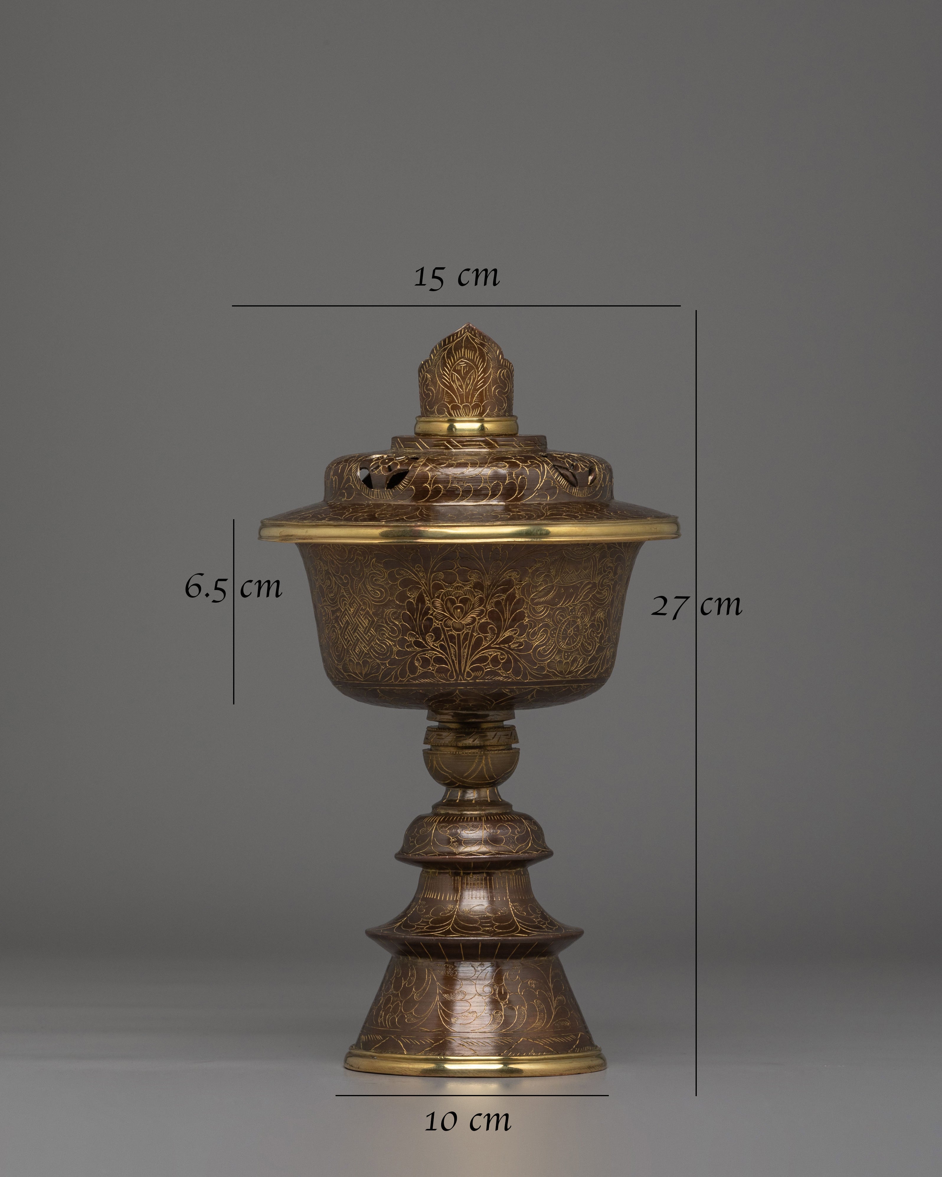 Decorative Buddhist Butter Lamp | Handcrafted Ritual Offering Light