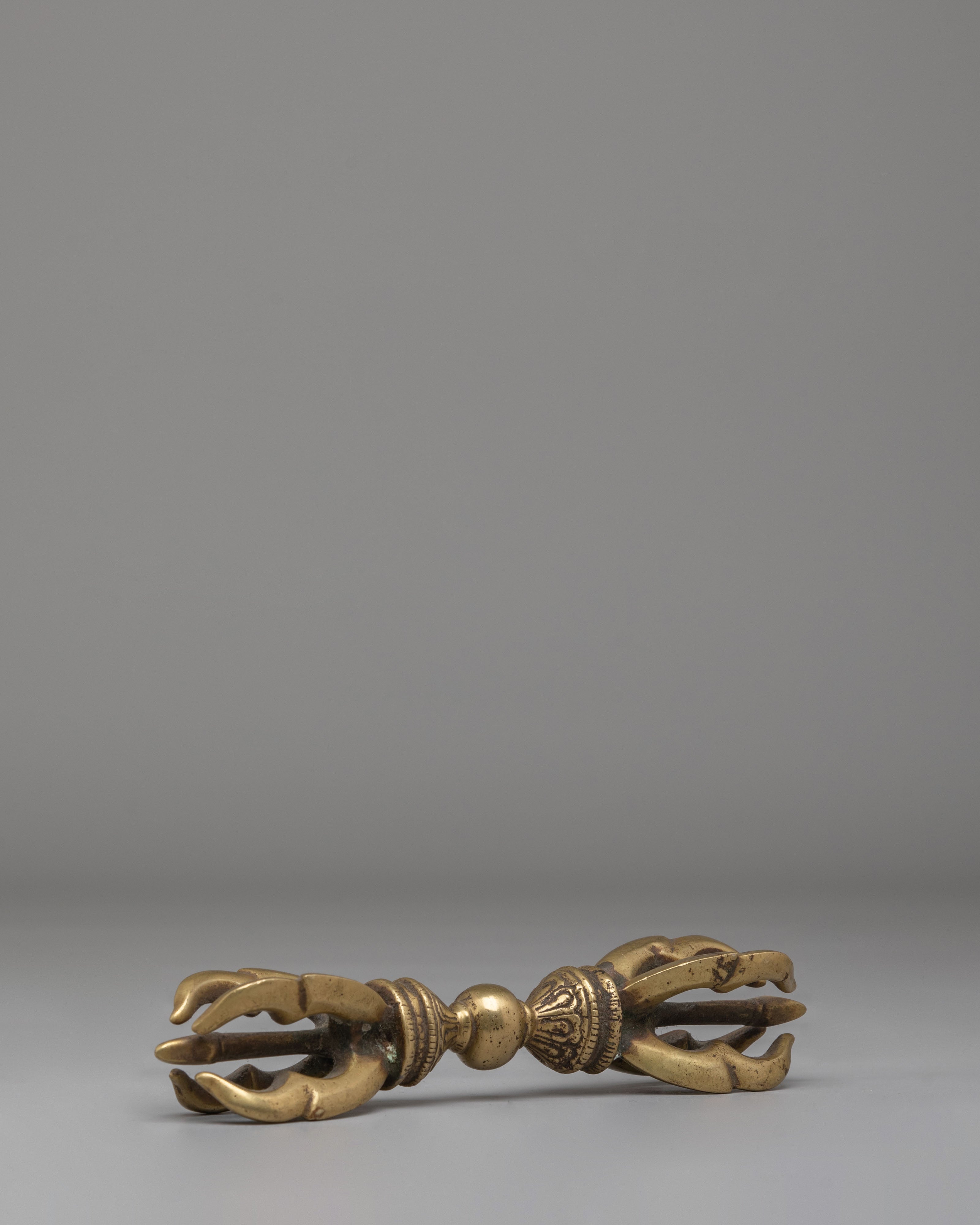 Sacred Tibetan Vajra Ritual Tool | 3-Pronged Open Vajra for Meditation & Rituals